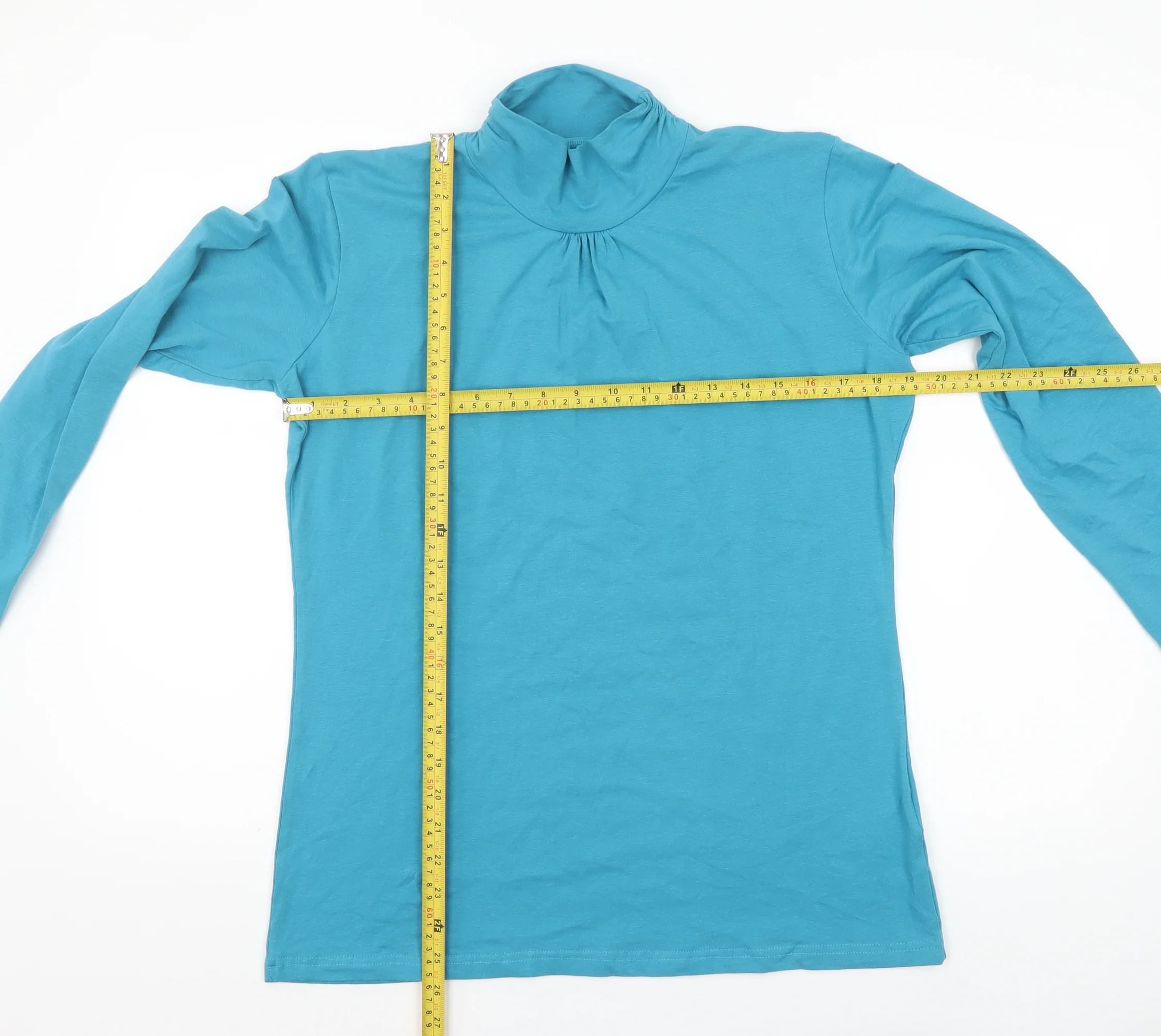 Atlas for Women Blue Roll Neck Long Sleeve Top UK 12-14 Regular - Image 2