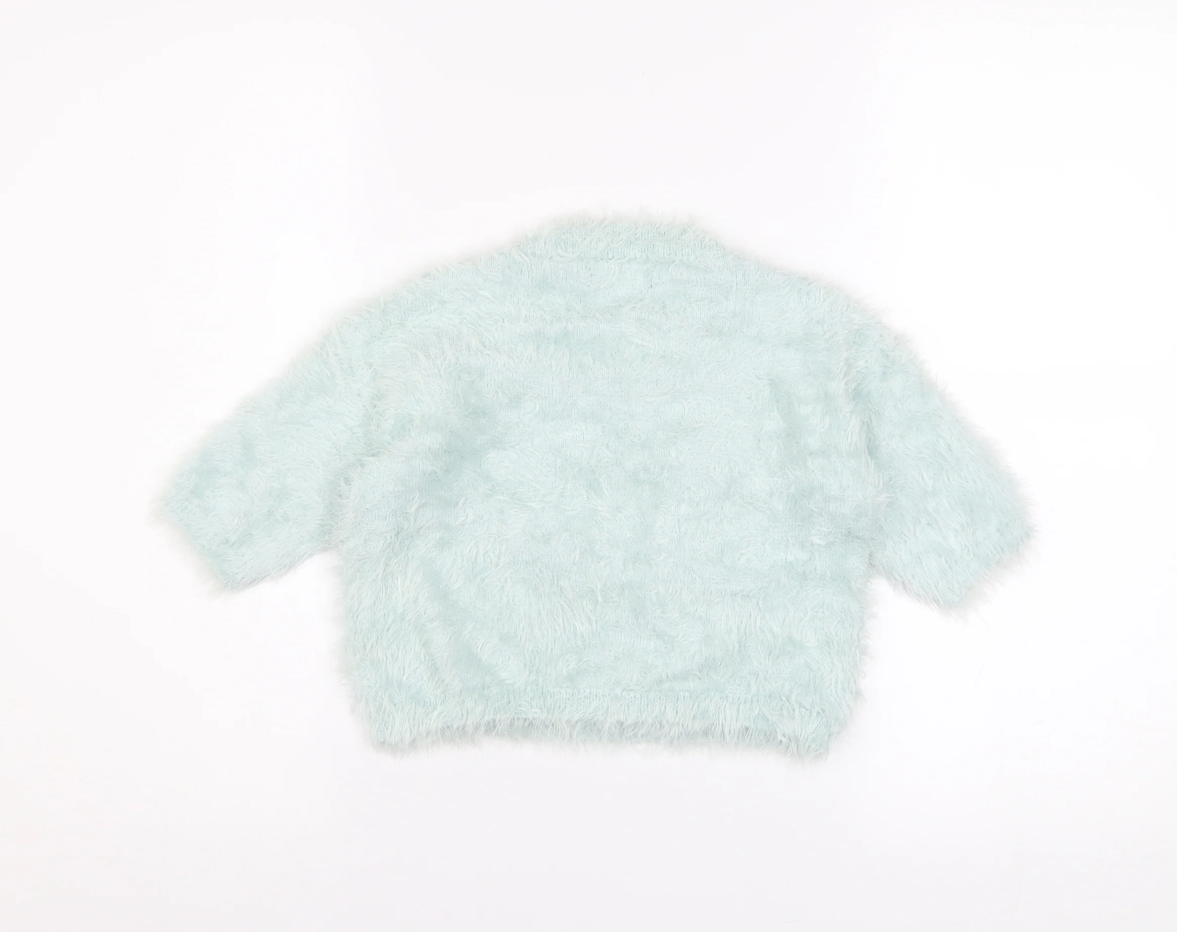 Atmosphere Women Blue Cropped Fluffy Knit T-Shirt Size 10 - Image 3