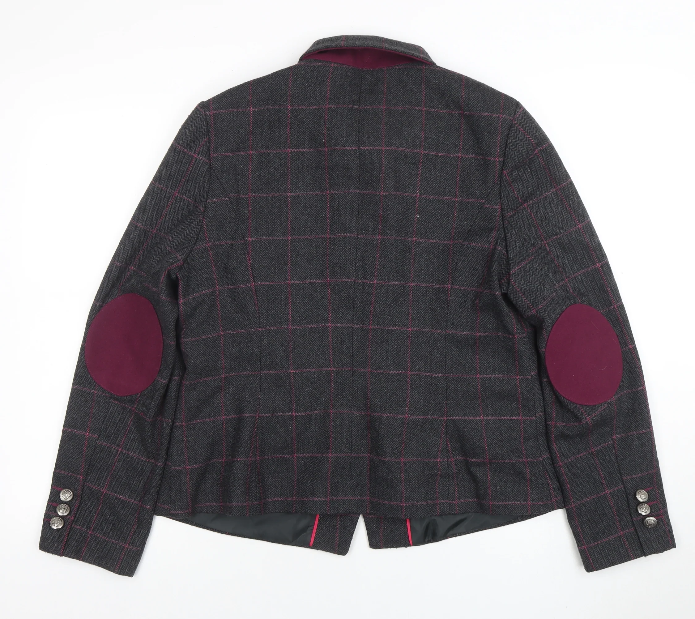 Atmosphere Women Grey Check Tweed Blazer Size 16 One Button Jacket - Image 3