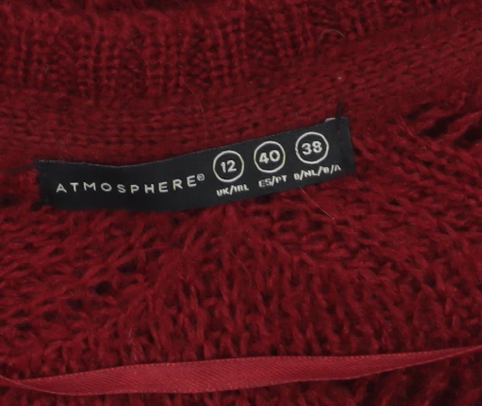 Atmosphere Women Red Open-Knit Long Sleeve Cardigan UK 12 - Image 5