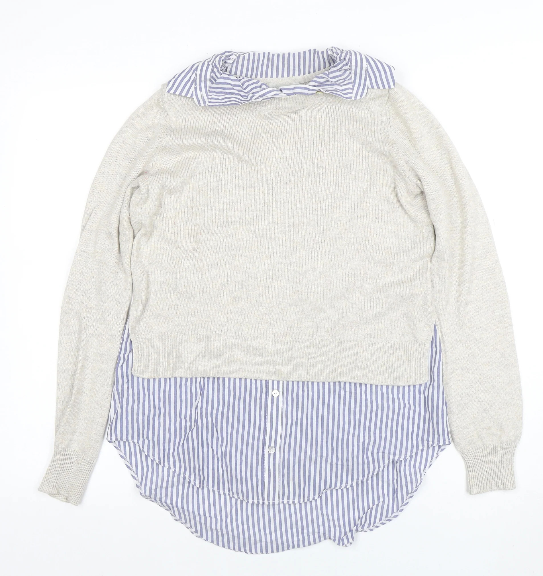 Atmosphere Women’s Beige Collared Pullover Jumper Sweater 2XS