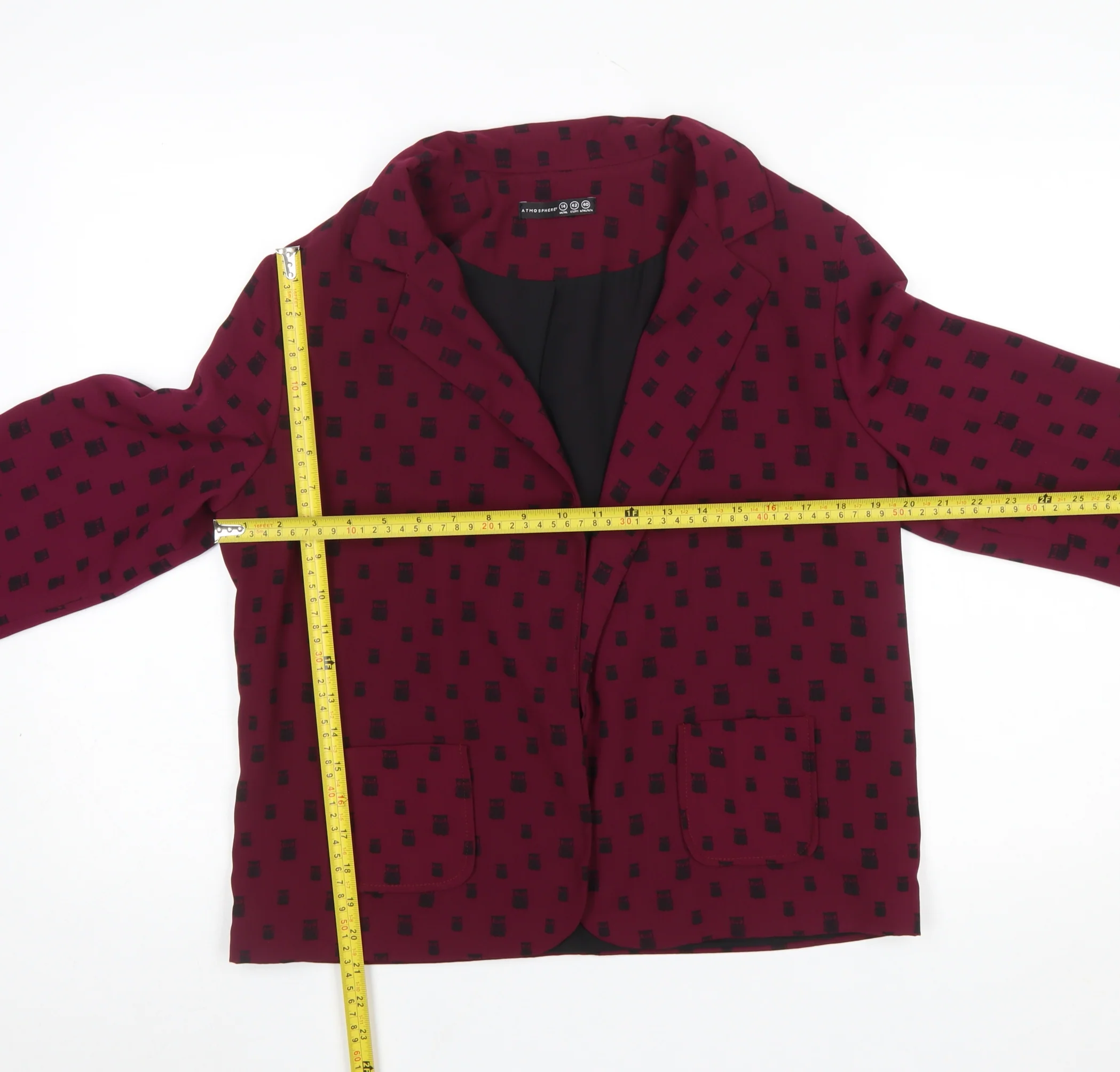 Atmosphere Women’s Red Animal Print Polyester Blazer Size 14 - Image 2