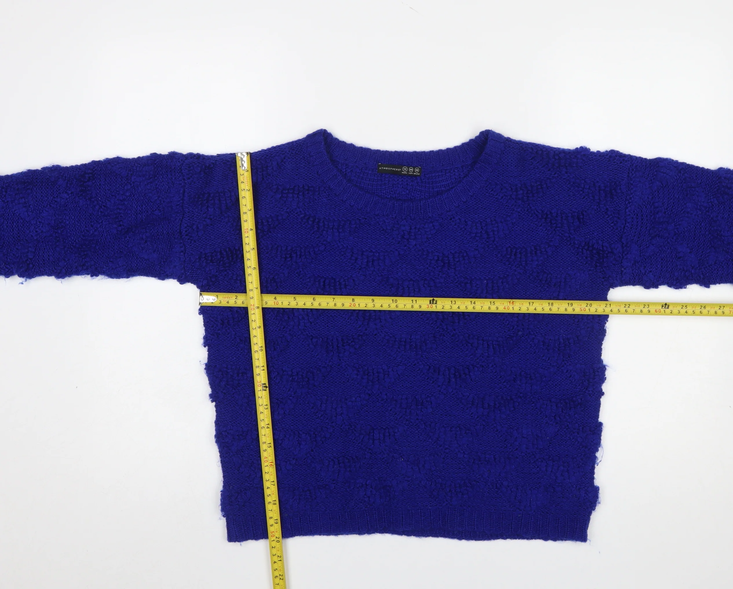 Atmosphere Women's Blue Acrylic Knit Jumper Size 12 - Image 2