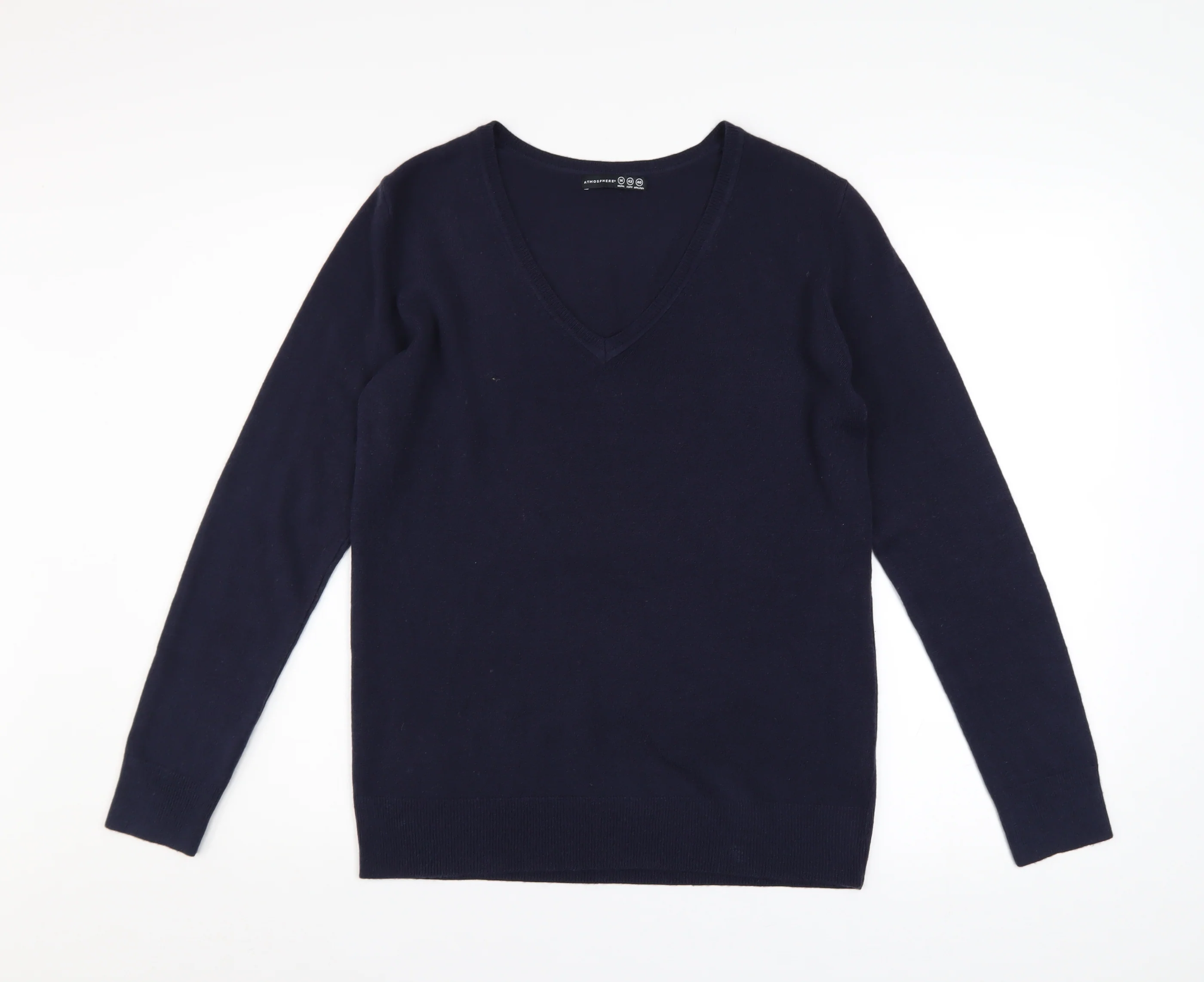 Atmosphere Women's Blue V-Neck Long Sleeve Pullover Jumper Size 14