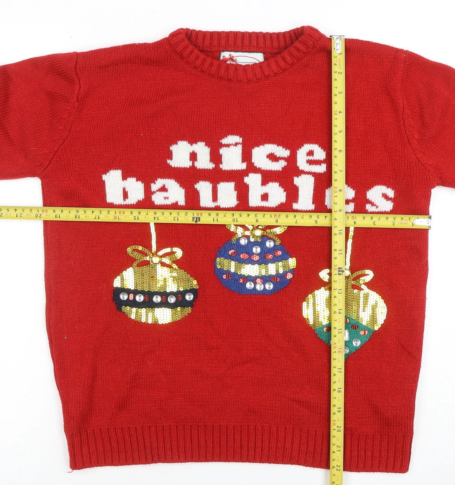 Atmosphere Women's Red Sequin Christmas Jumper Size S - Image 2