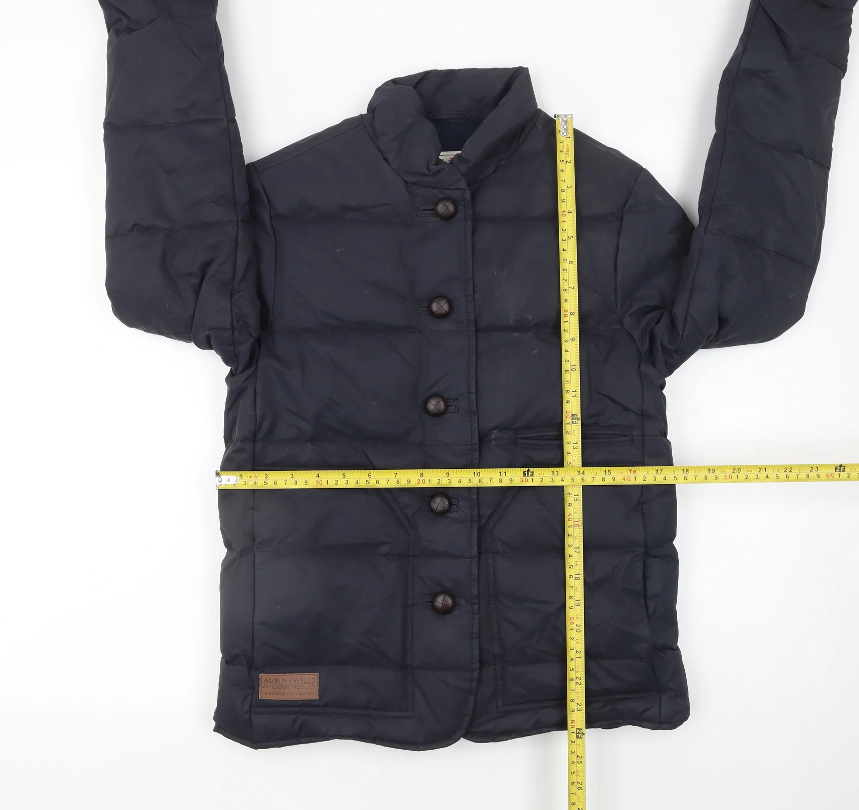 Aubin & Wills Boys Blue Quilted Down Puffer Jacket Size 6 Years - Image 2