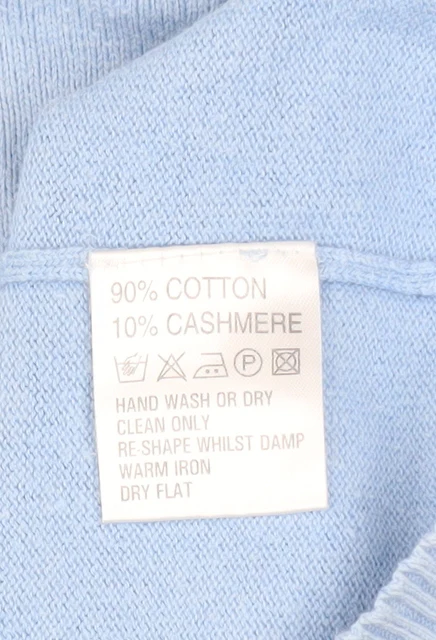 Austin Reed Mens Blue Cotton Cashmere V-Neck Sleeveless Jumper L - Image 5