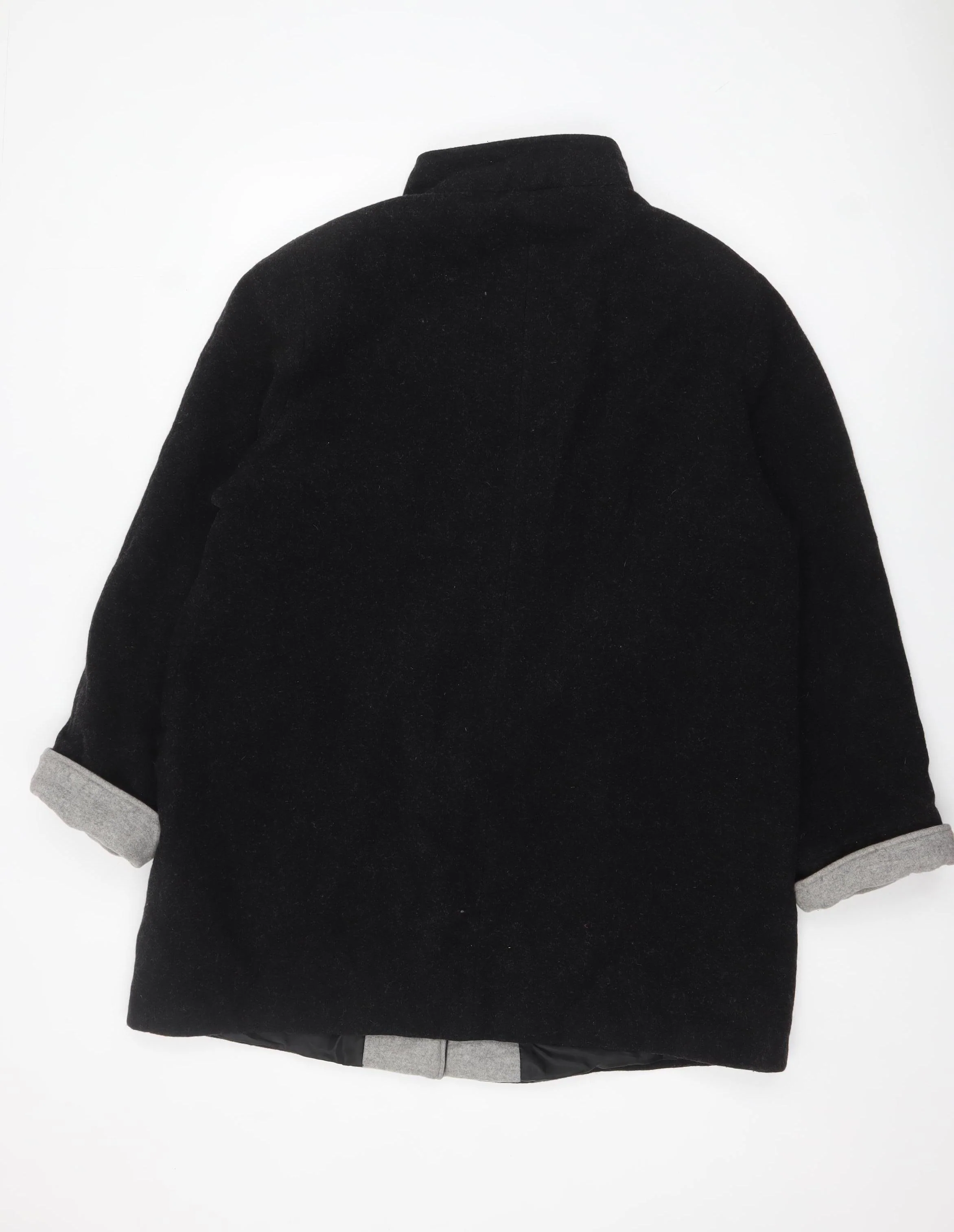Autonomy Women's Black Wool Blend Overcoat Size 18 Lined Button Front - Image 3