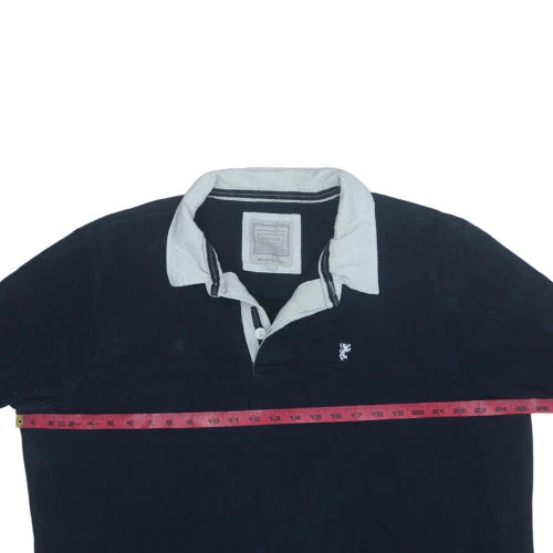 Avenue Men’s Blue 2XL Henley Sweatshirt Long Sleeve Cotton Top - Image 3