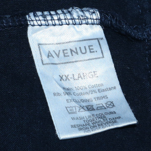 Avenue Men’s Blue 2XL Henley Sweatshirt Long Sleeve Cotton Top - Image 6