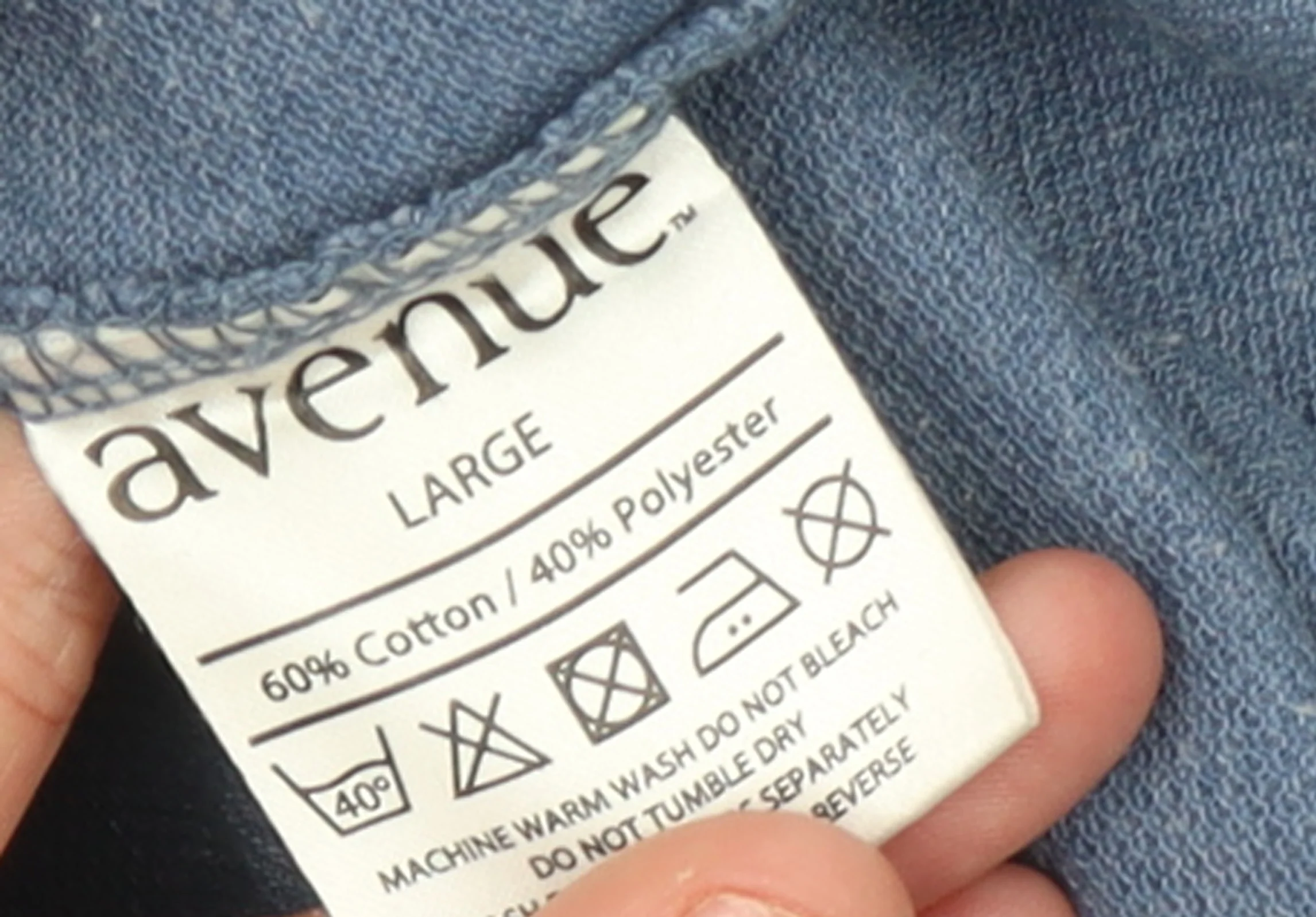 Avenue Men's Blue Long Sleeve Polo Shirt Size L Cotton Blend - Image 4
