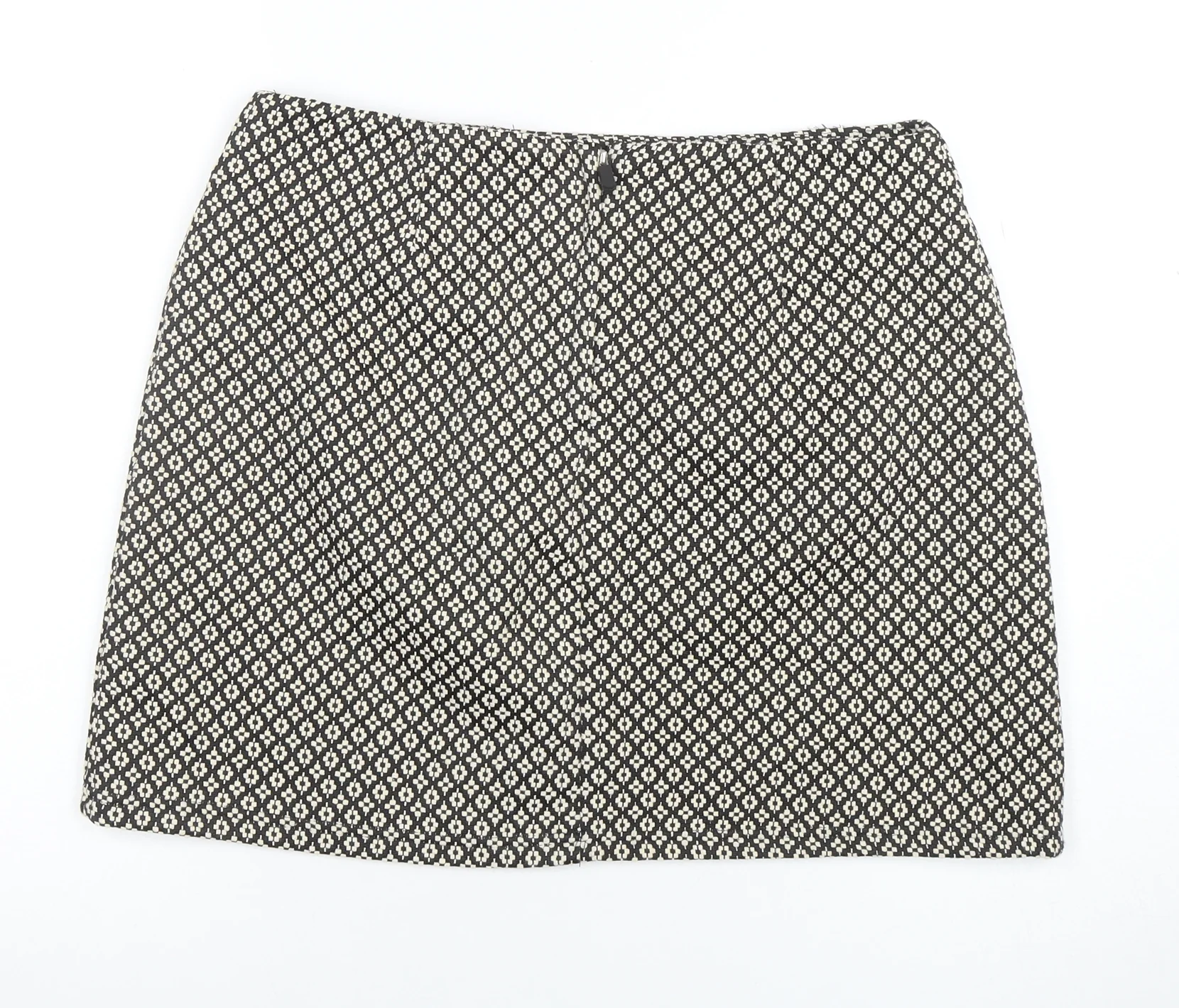 Avenue Women Black Geometric Tweed Short Skirt Size 12 - Image 3