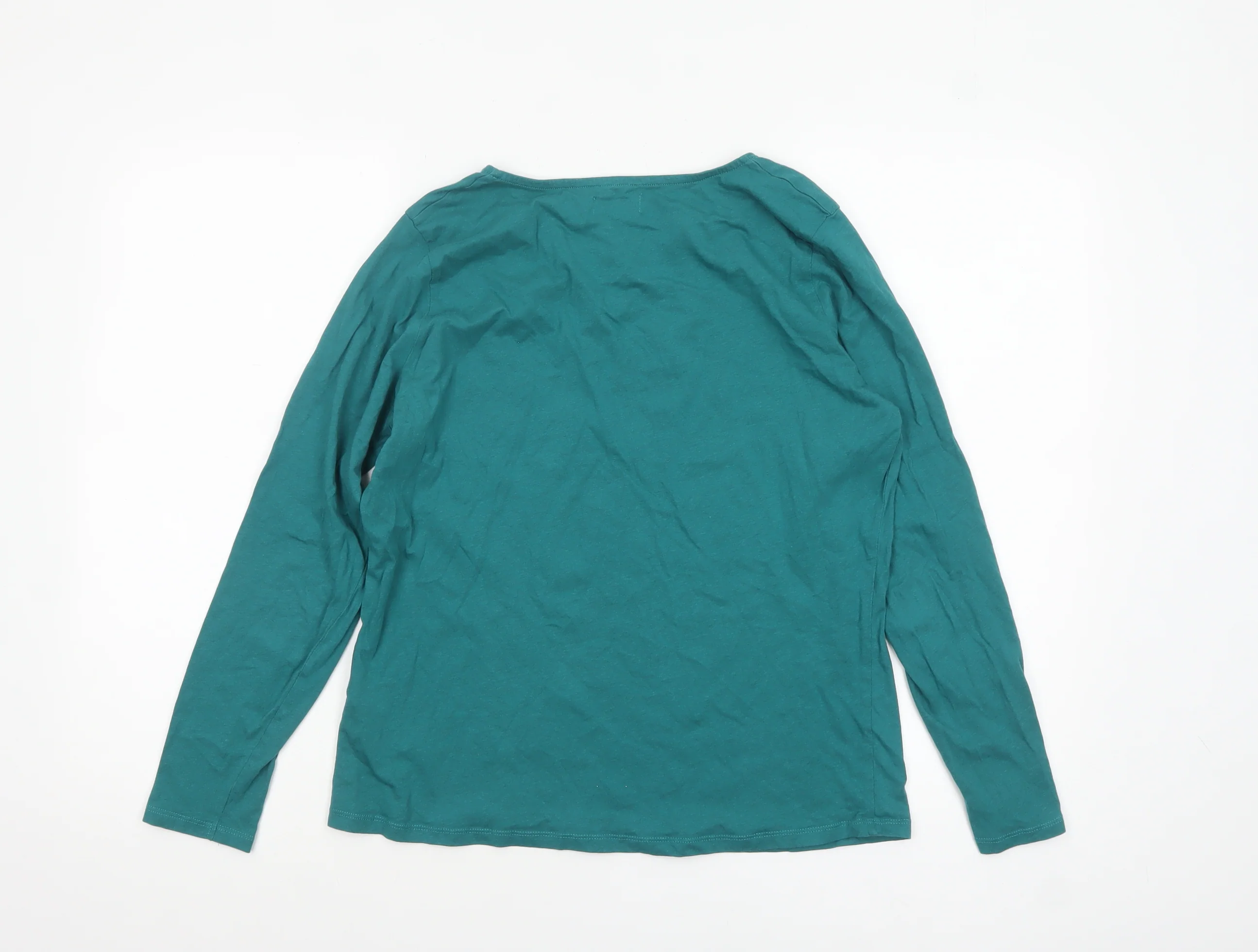 Avon Women’s Green Floral Long Sleeve Cotton T-Shirt Size M 12/14 - Image 3