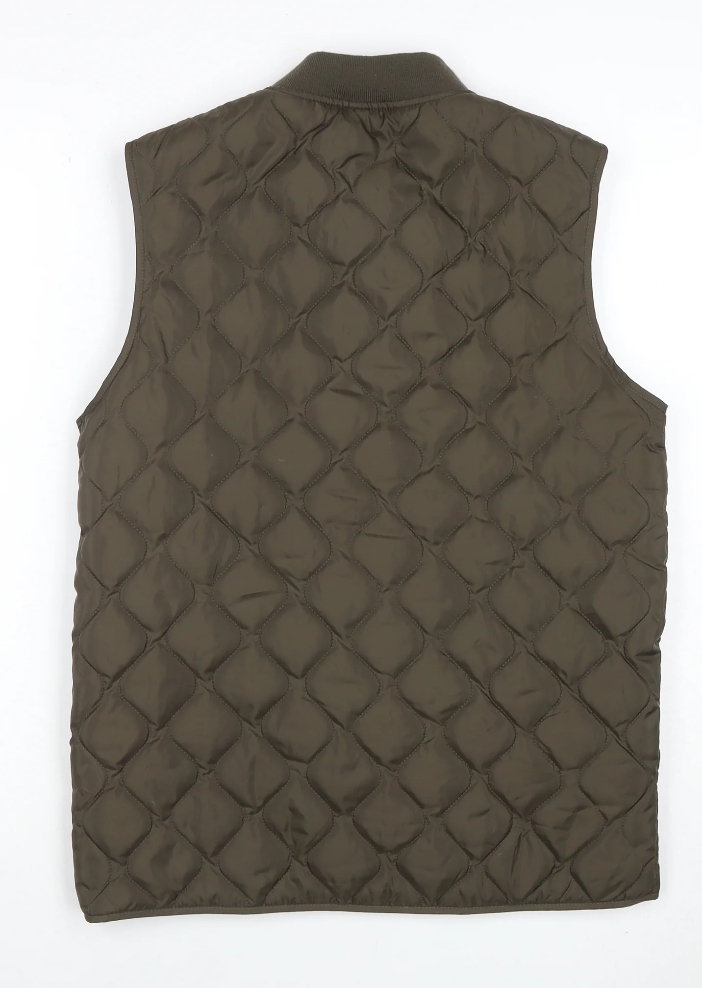 AW85 Men's Brown Quilted Polyester Waistcoat Small Padded Zip Casual - Image 3