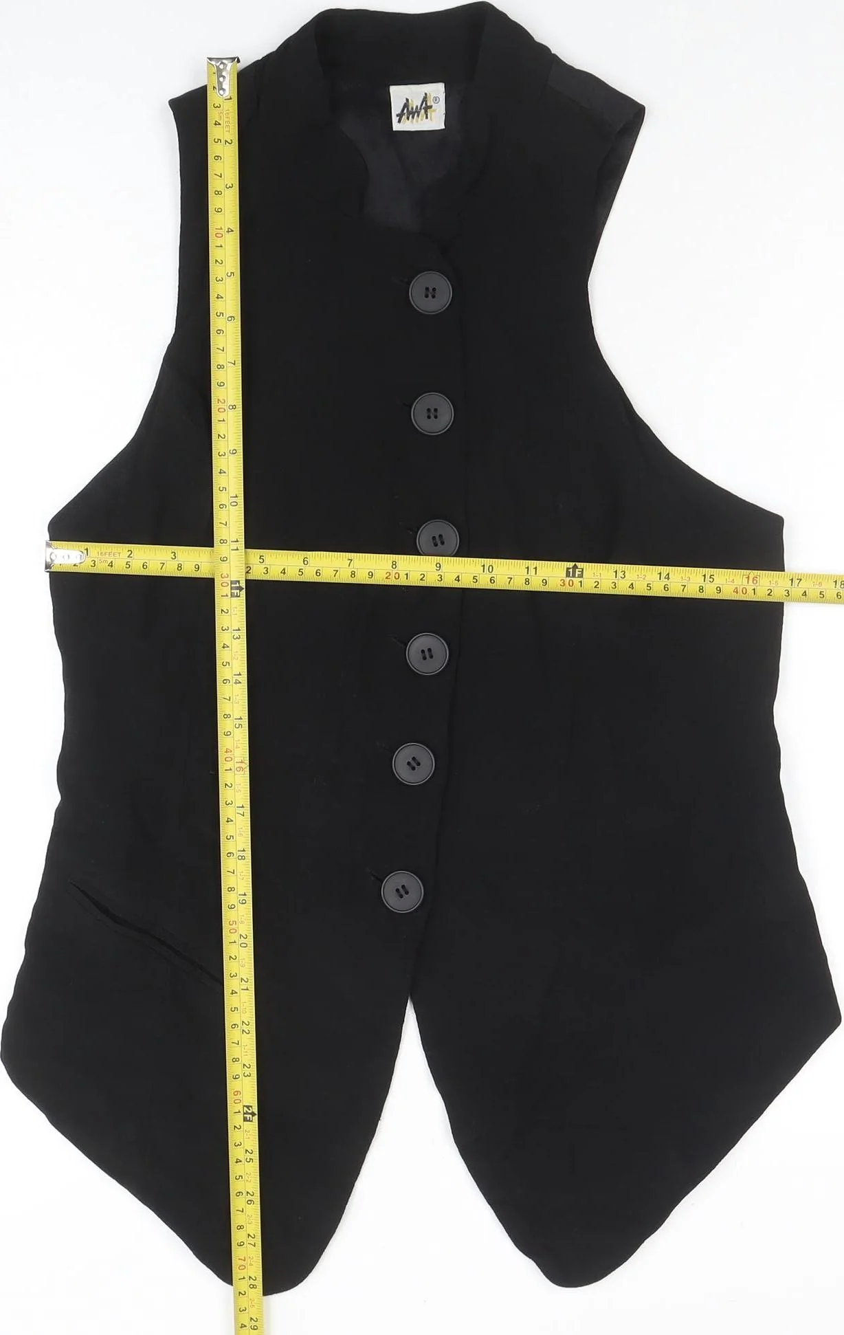 AwA Womens Black Sleeveless Button Tunic Blouse Size S - Image 2