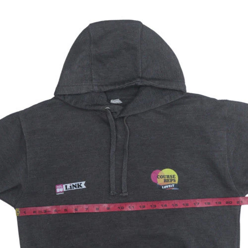 AWDis Just Hoods Womens Dark Grey Pullover Hoodie Size M University Print - Image 2