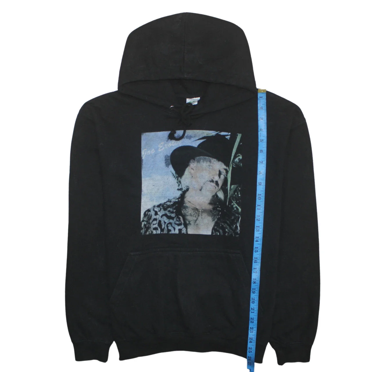 AWDis Mens Black Pullover Hoodie L Graphic Print Hooded Sweatshirt - Image 3