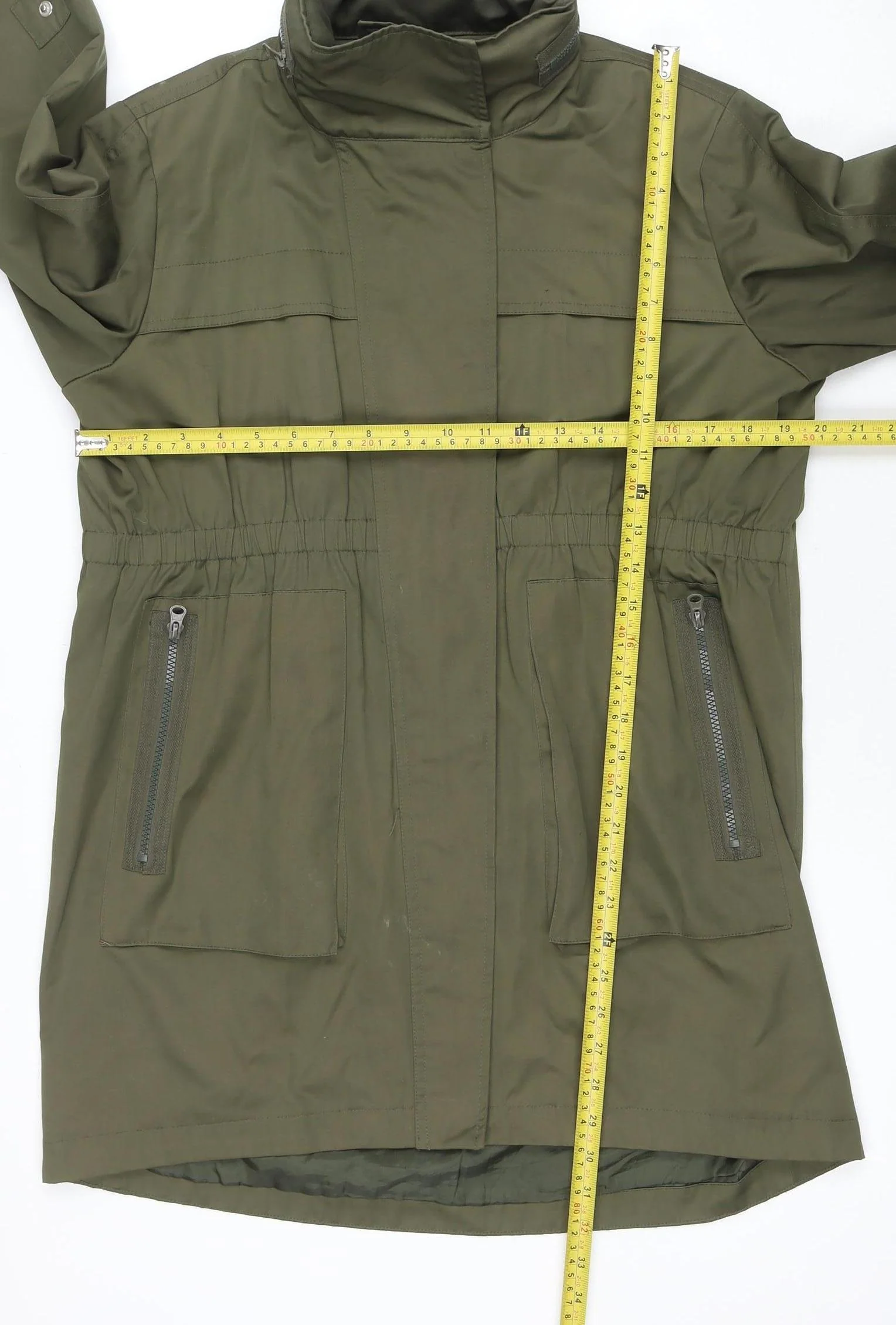Axcent Women’s Green Parka Coat L Long Sleeve Zip Jacket - Image 2