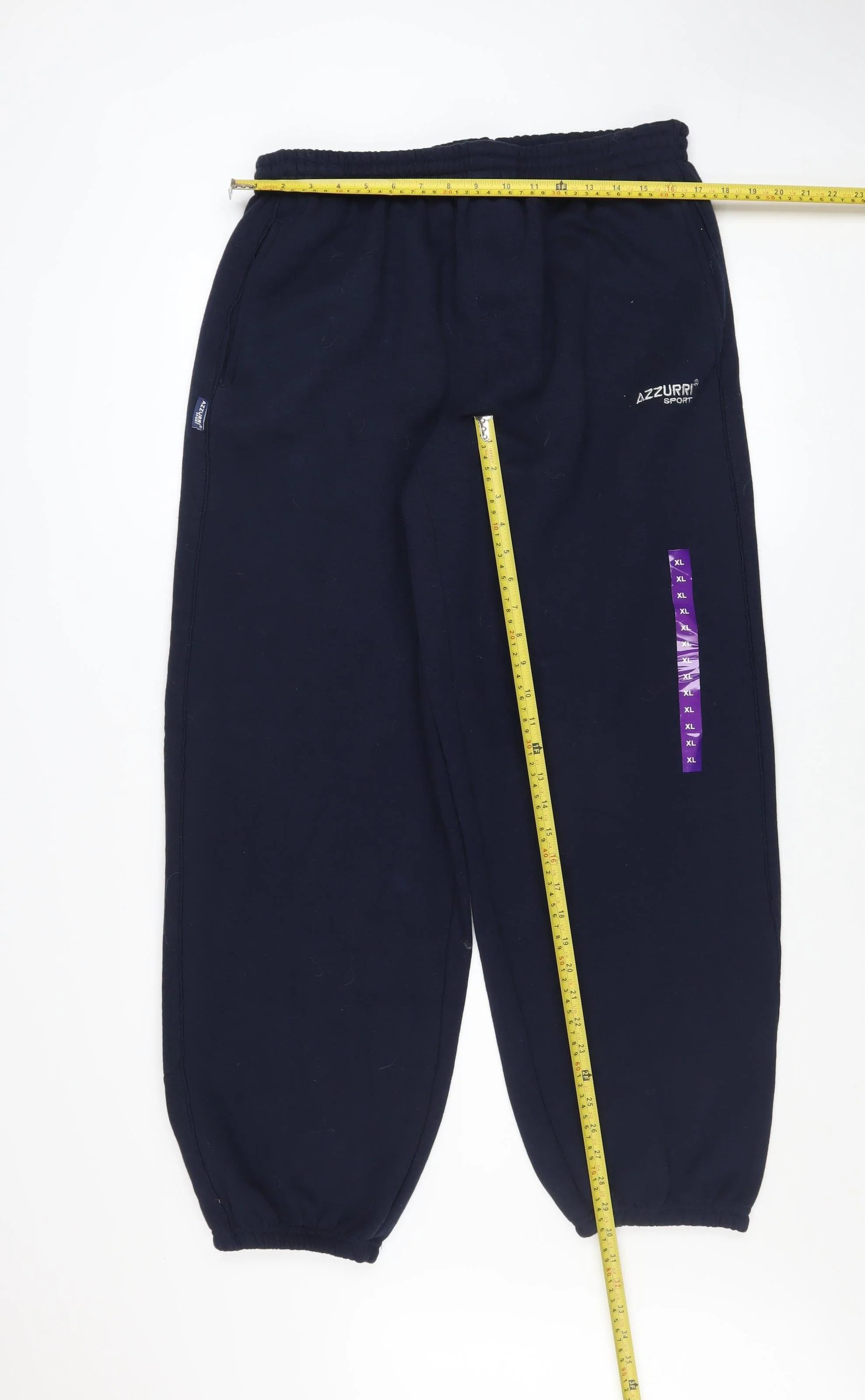 Azzurri Sport Men's Blue XL Fleece Sweatpants Activewear Trousers - Image 2