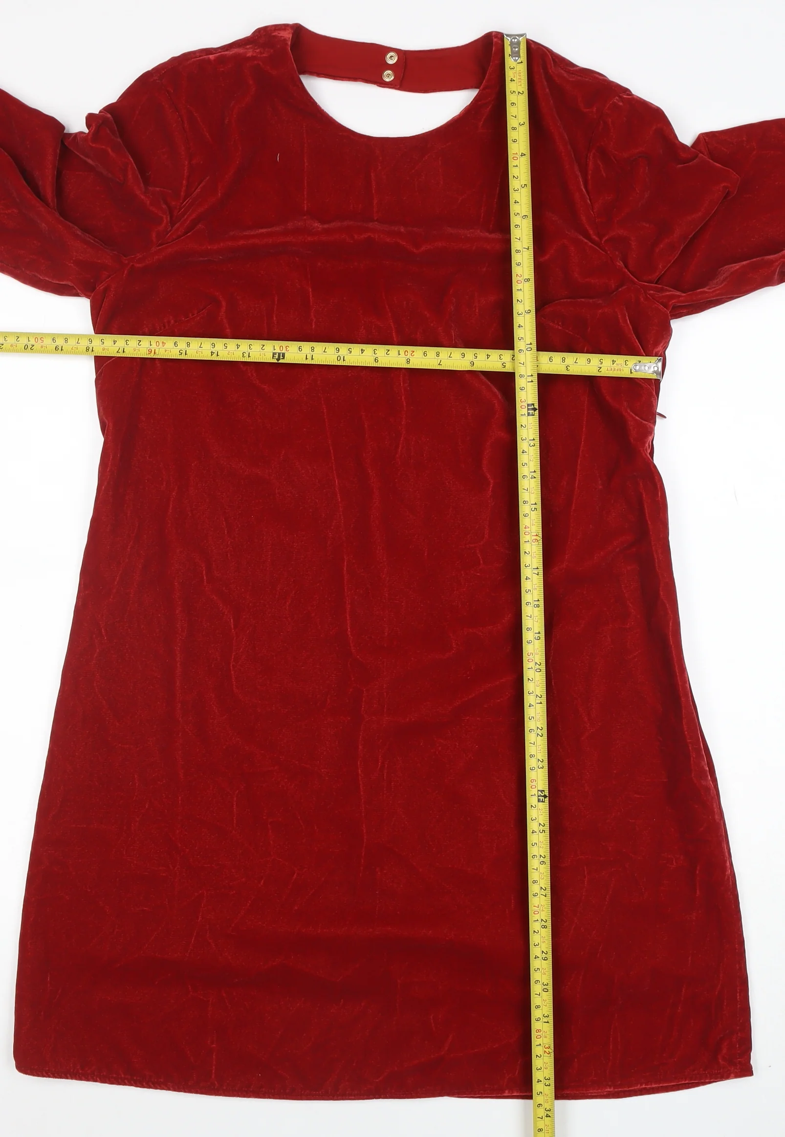 B. Loren Series Women Red Velvet Shift Knee Length Dress Size 14 - Image 2
