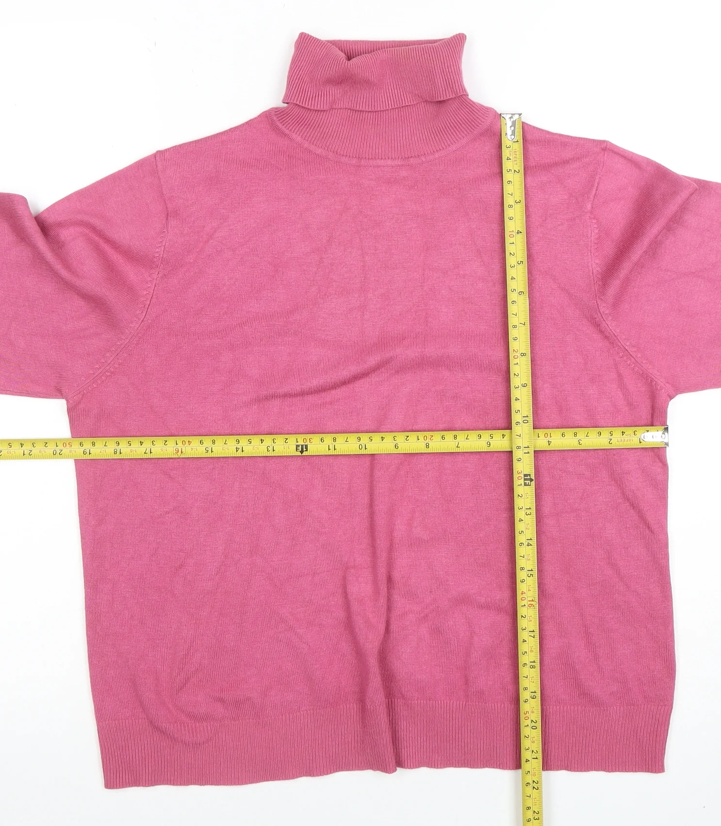 B&W Womens Pink Roll Neck Knit Pullover Jumper Size 4 UK - Image 2