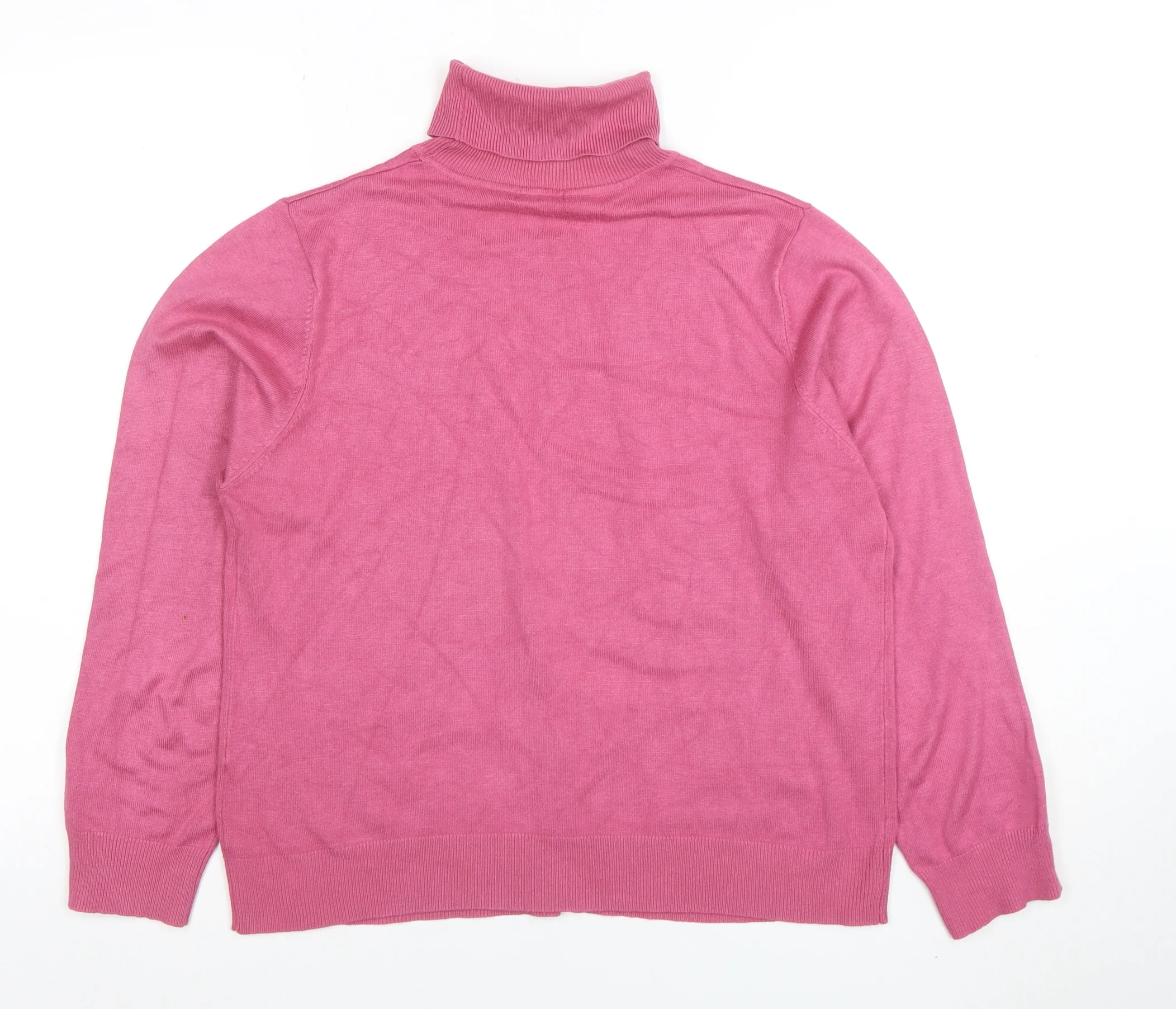 B&W Womens Pink Roll Neck Knit Pullover Jumper Size 4 UK - Image 3