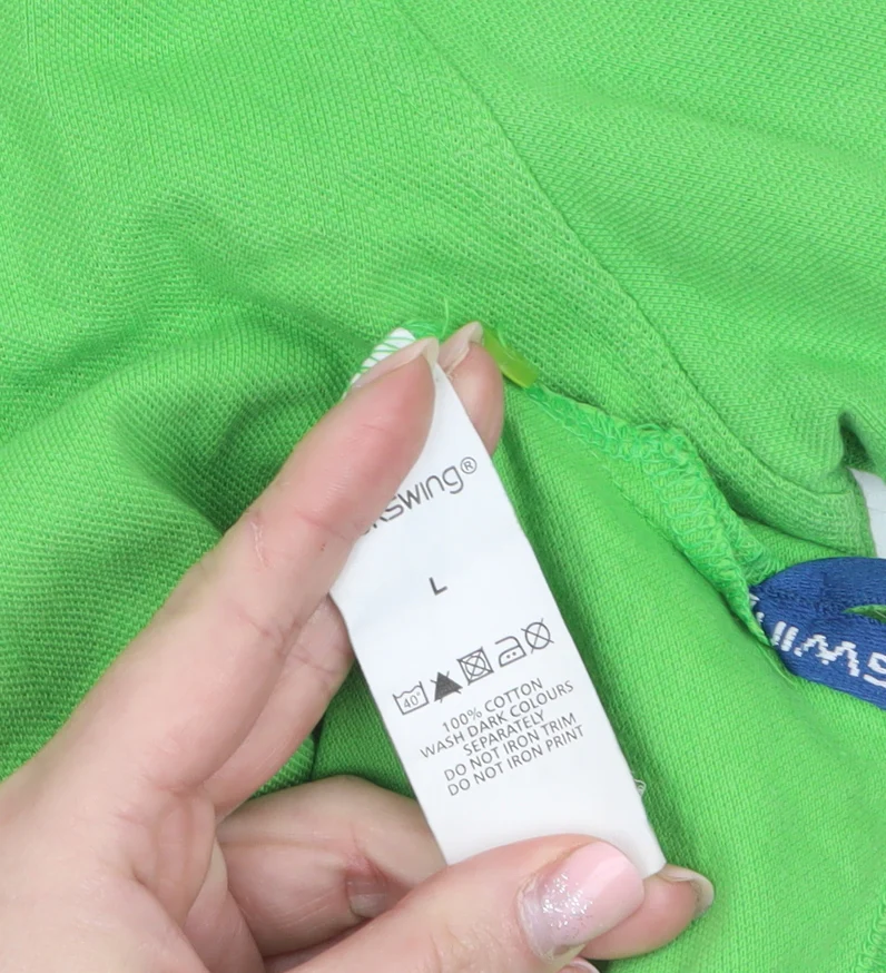 Backswing Men's Green Cotton Polo Shirt L Short Sleeve Golf Style - Image 4