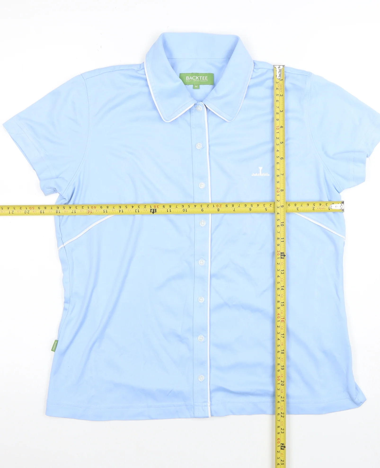 BACKTEE Women's Blue Short Sleeve Collared Polo Shirt Size M - Image 2