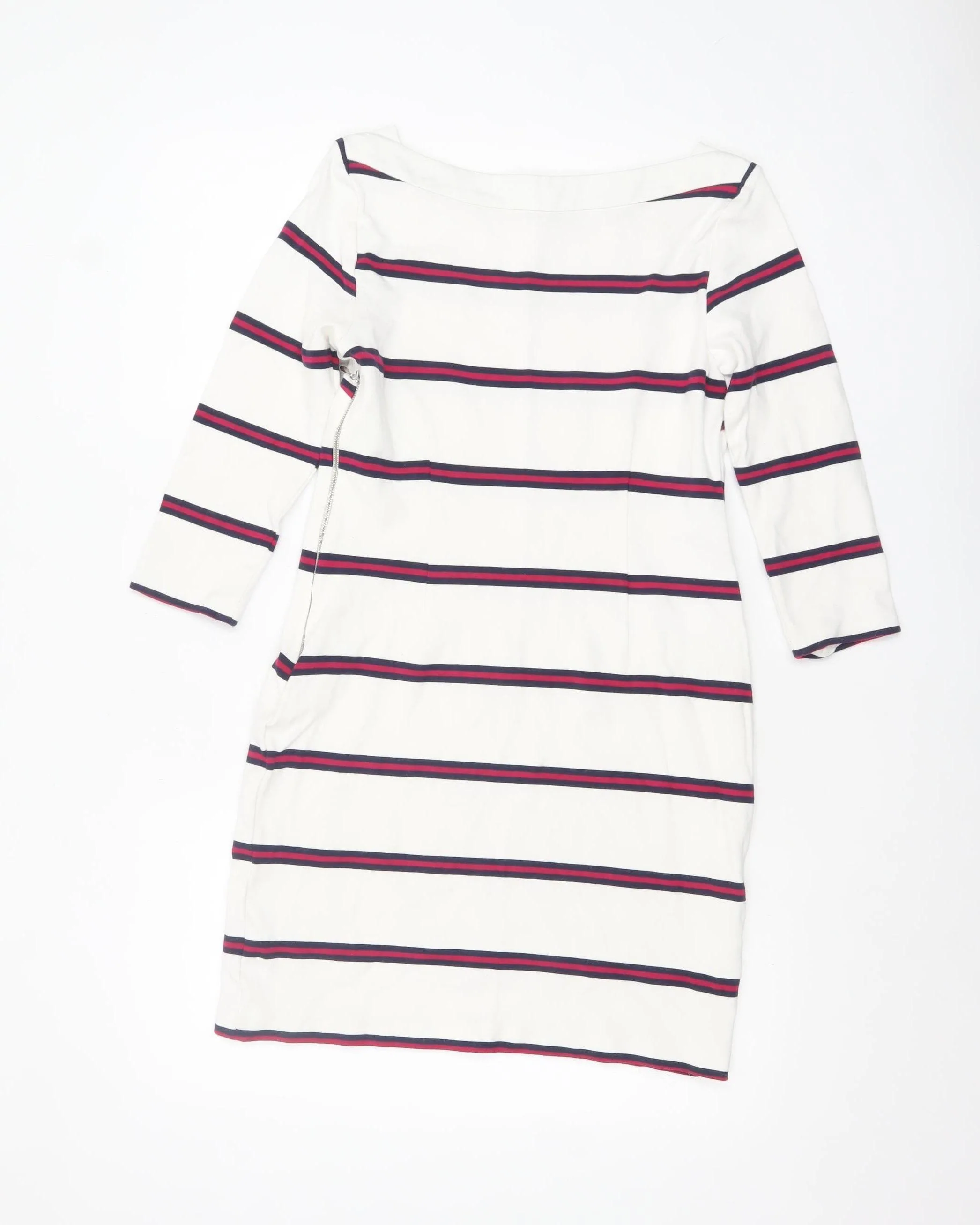 Banana Republic Women’s White Striped Shift Dress Size 8 - Image 3