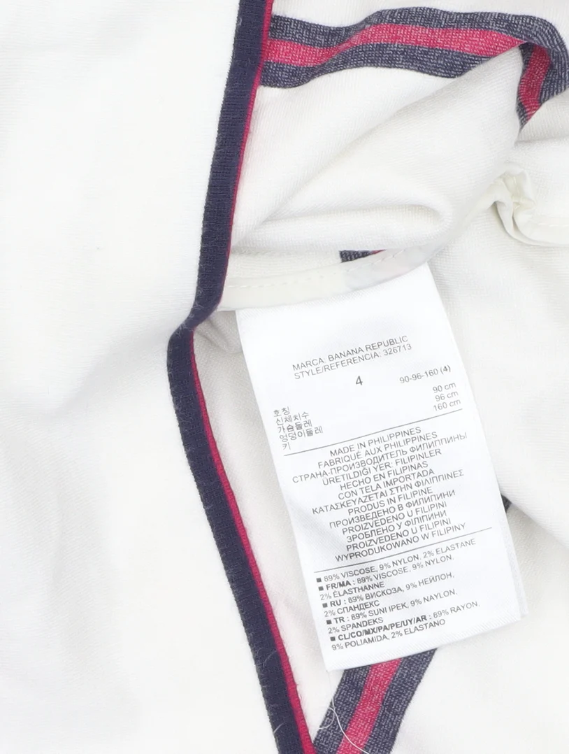 Banana Republic Women’s White Striped Shift Dress Size 8 - Image 4