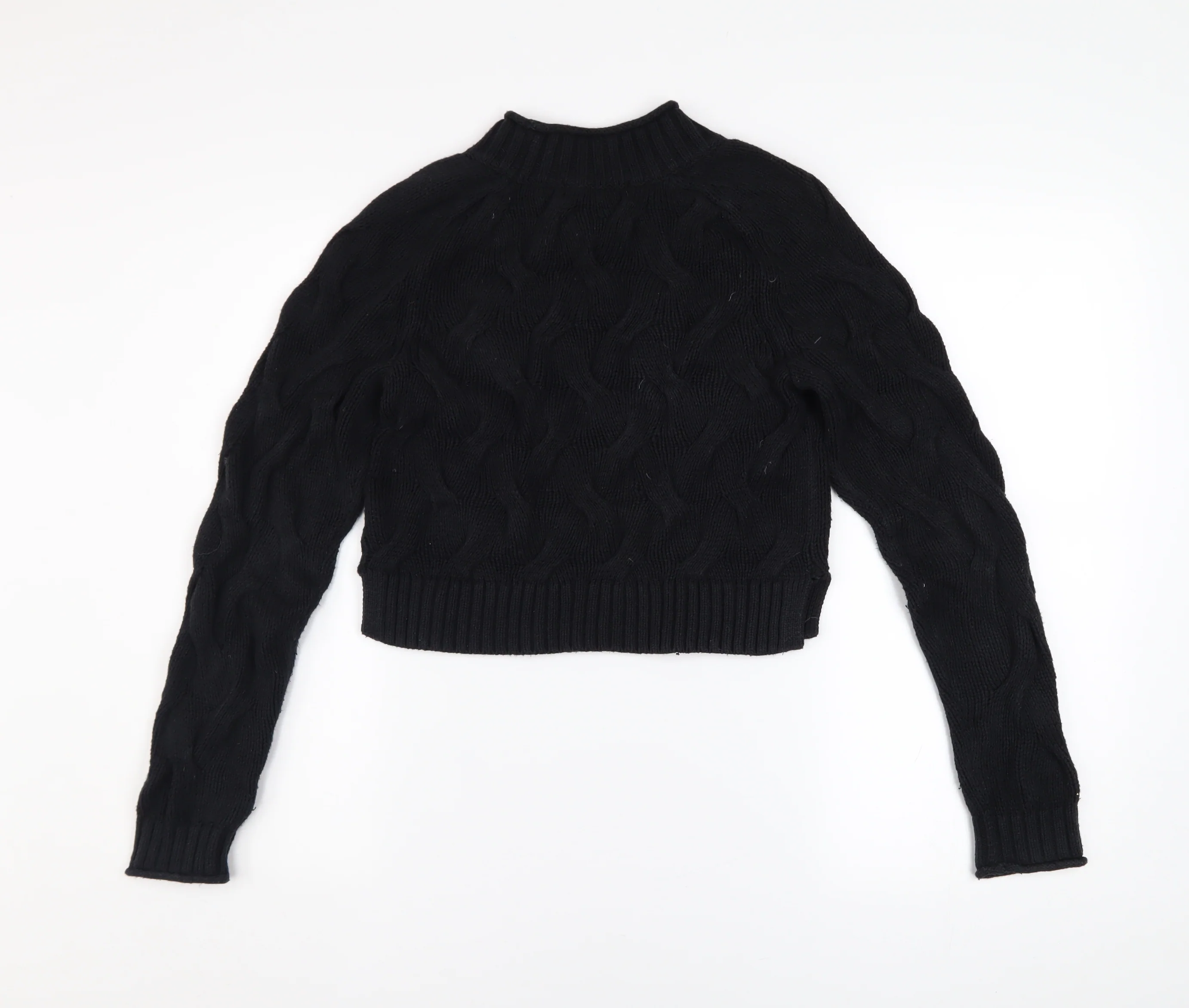 Banana Republic Womens Black XS Cable Knit Cotton Jumper - Image 3