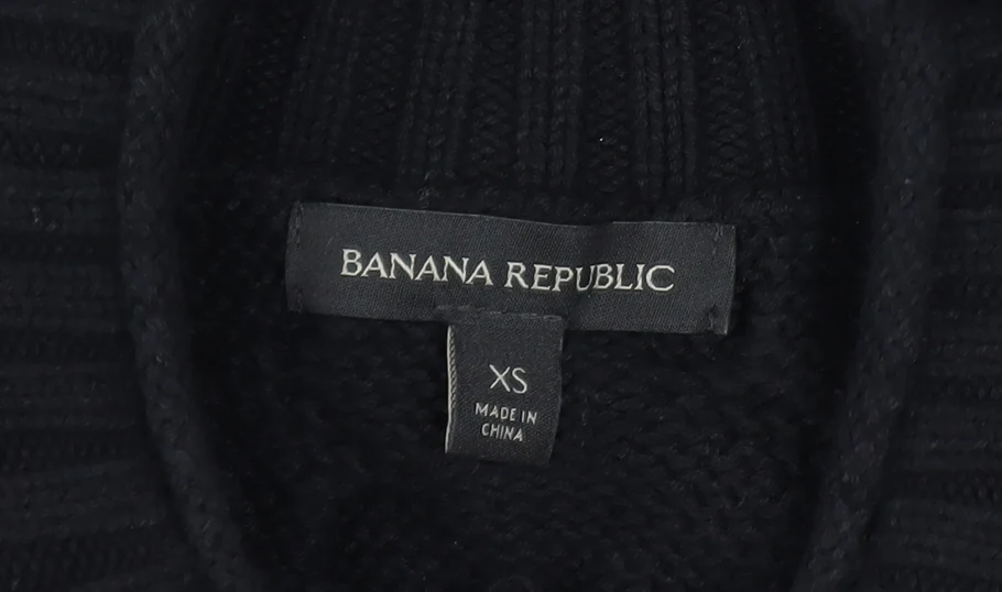 Banana Republic Womens Black XS Cable Knit Cotton Jumper - Image 4
