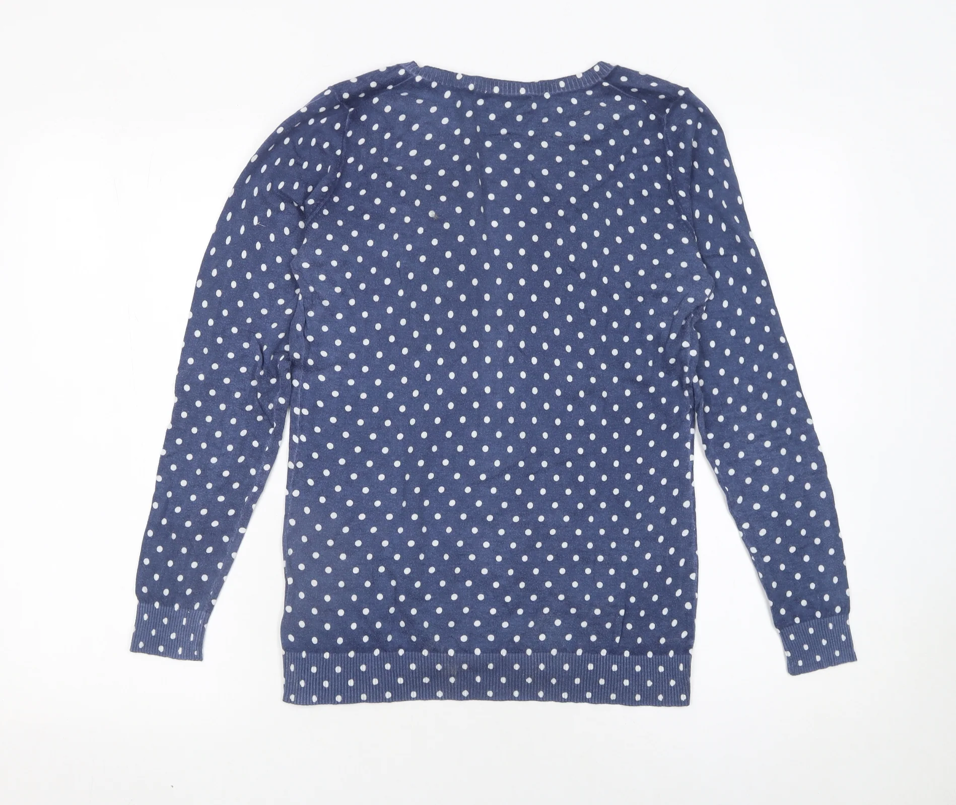 Banana Republic Women's Blue Polka Dot Cotton Cardigan Size S - Image 3
