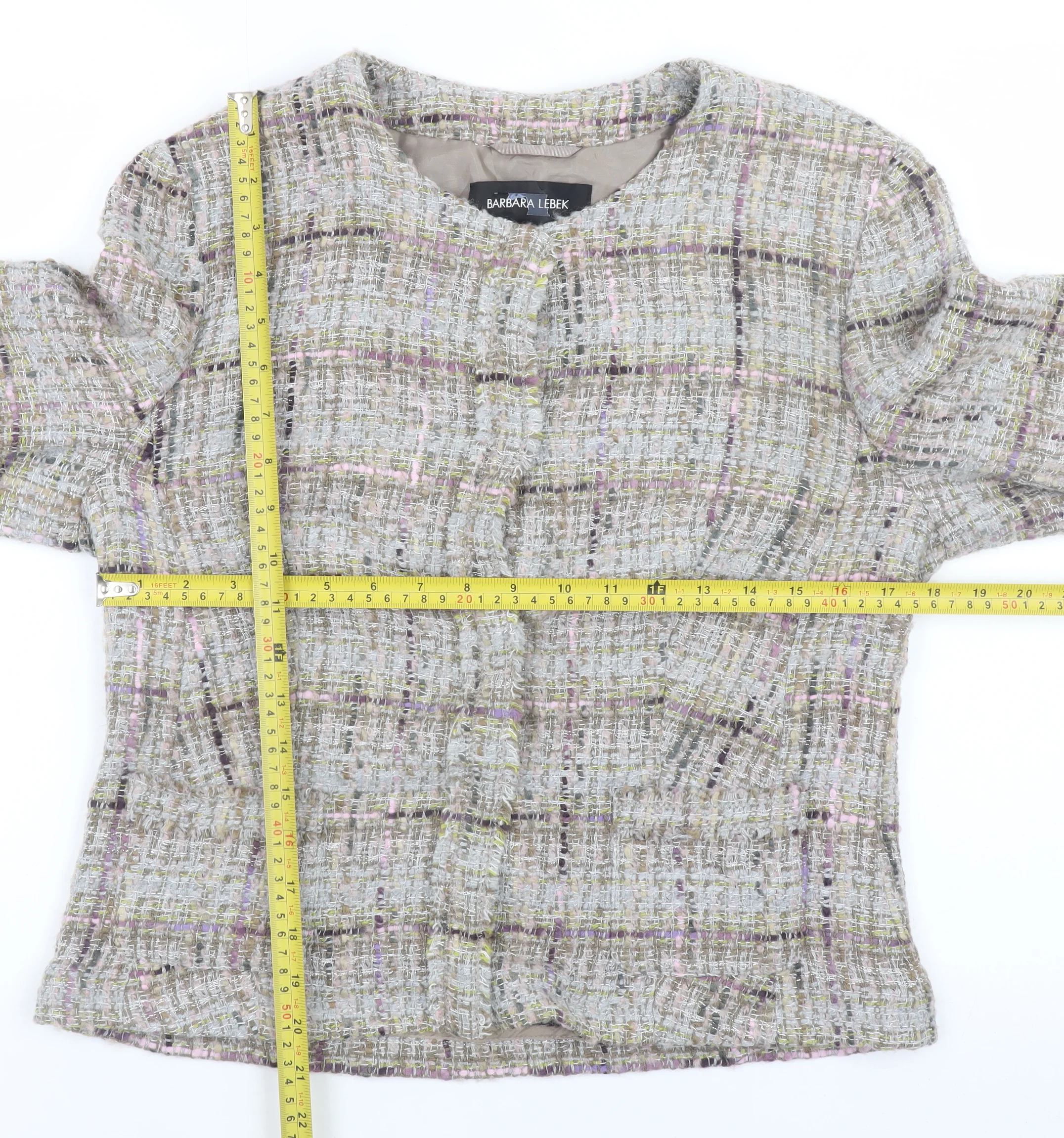 Barbara Lebek Women’s Multicoloured Tweed Jacket Size 12 Classic Style - Image 2
