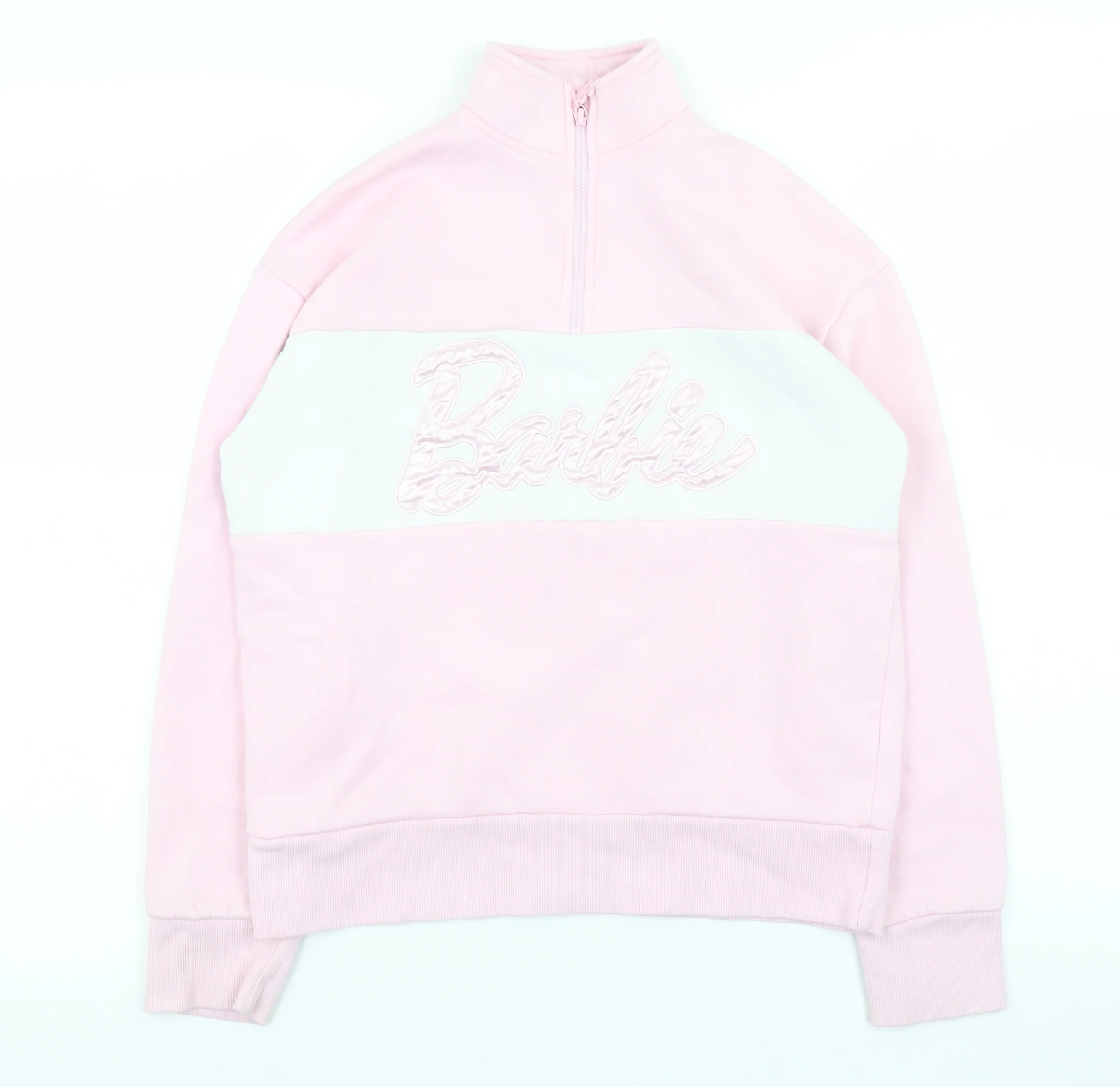 Barbie Girls Pink 11-12 Years Half Zip Fleece Sweatshirt