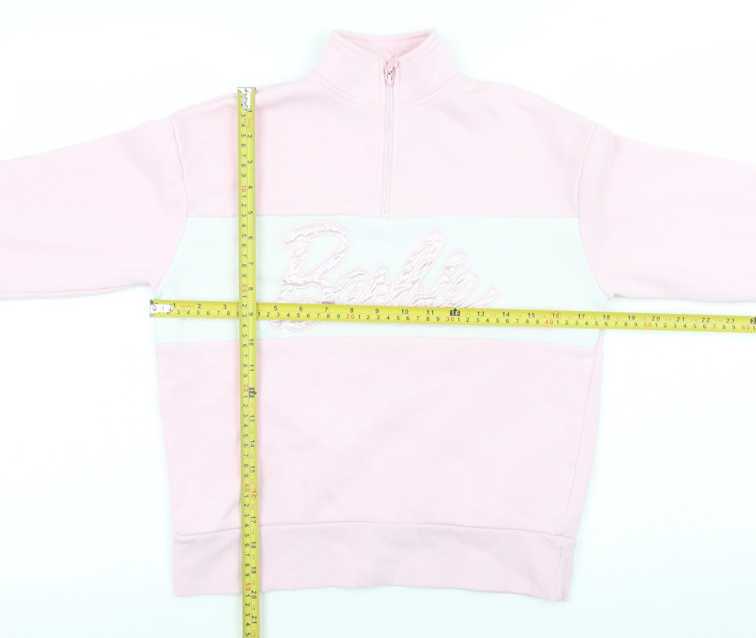 Barbie Girls Pink 11-12 Years Half Zip Fleece Sweatshirt - Image 2