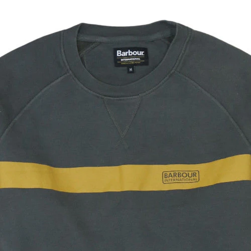 Barbour Mens Grey Logo Crew Neck Sweatshirt M - Image 7