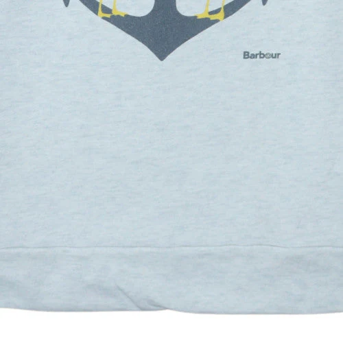 Barbour Women's Light Grey Anchor Print Cotton Sweatshirt UK 14 - Image 7
