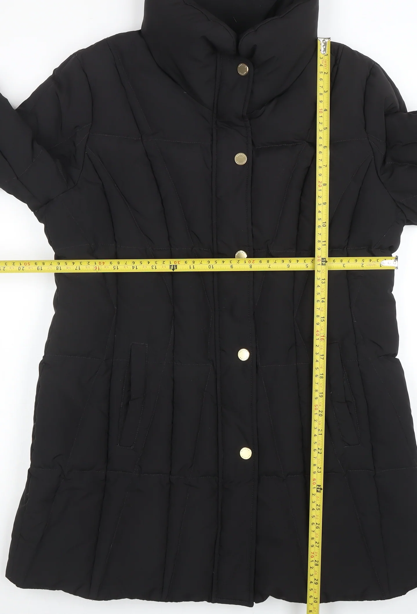 Basler Women’s Black Long Puffer Coat Size 12 Polyester Winter - Image 2