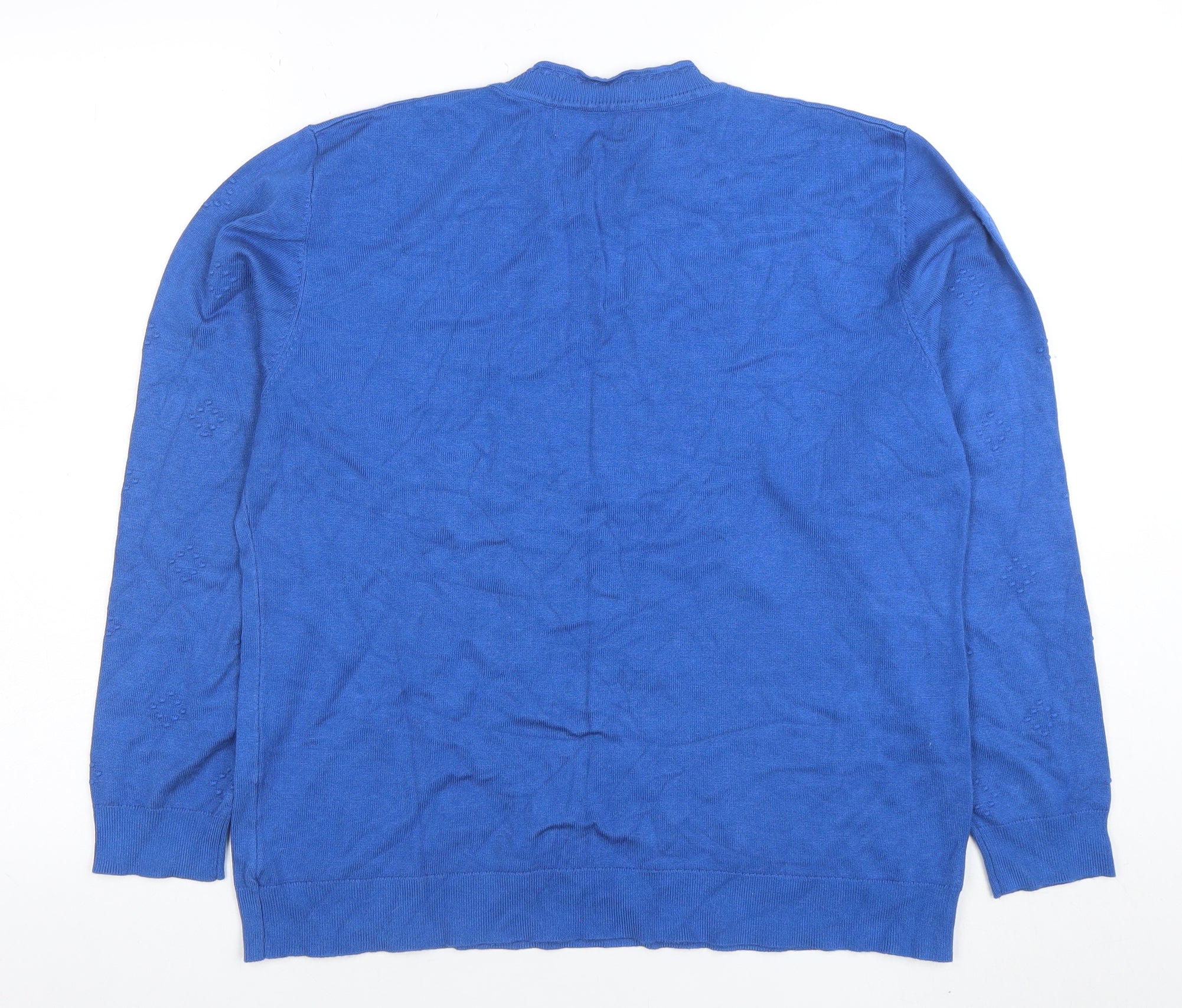 Bassini Women Blue Long Sleeve Crew Neck Pullover Jumper Size L - Image 3