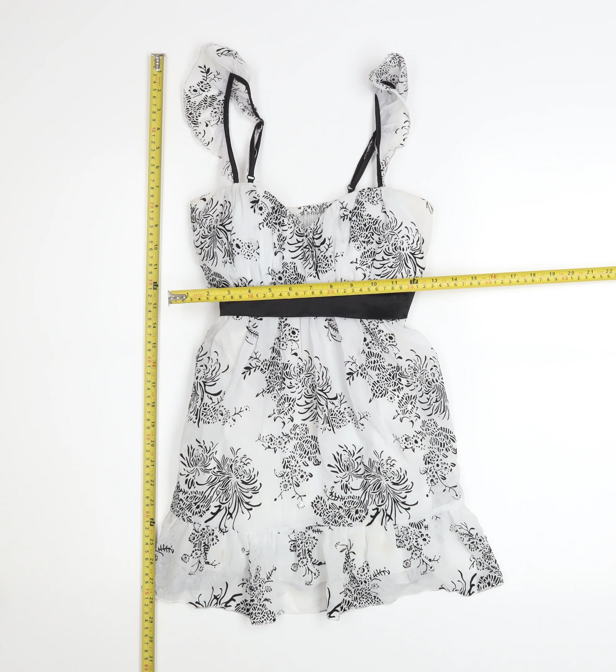 Bay Womens White Floral A-Line Party Dress Size 10 - Image 2