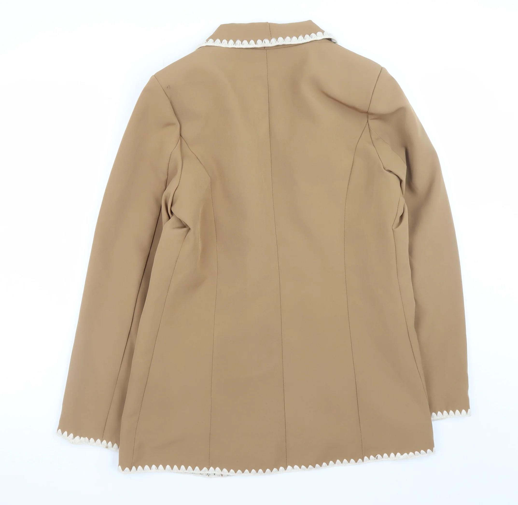 Beige Women’s Blazer S Regular Open Front Lined Lightweight - Image 3
