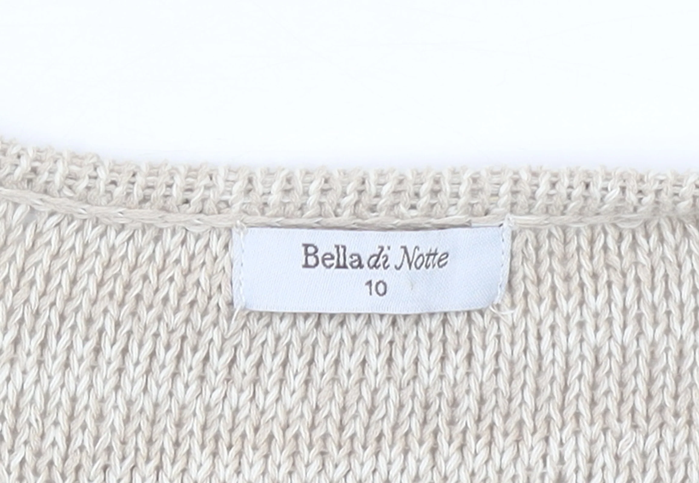 Bella di Notte Women’s Beige Open-Knit Long Sleeve Cardigan Size 10 - Image 4