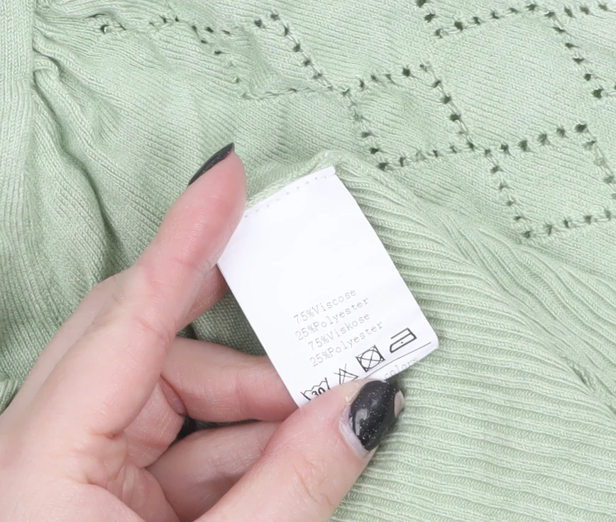 Belle Poque Women Green 2XL V-Neck 3/4 Sleeve Cardigan - Image 4