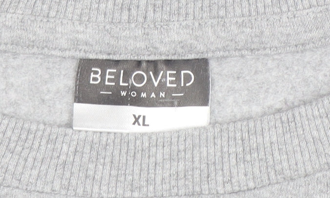 Beloved Woman Grey XL Pullover Sweatshirt Sophisticated Print - Image 4