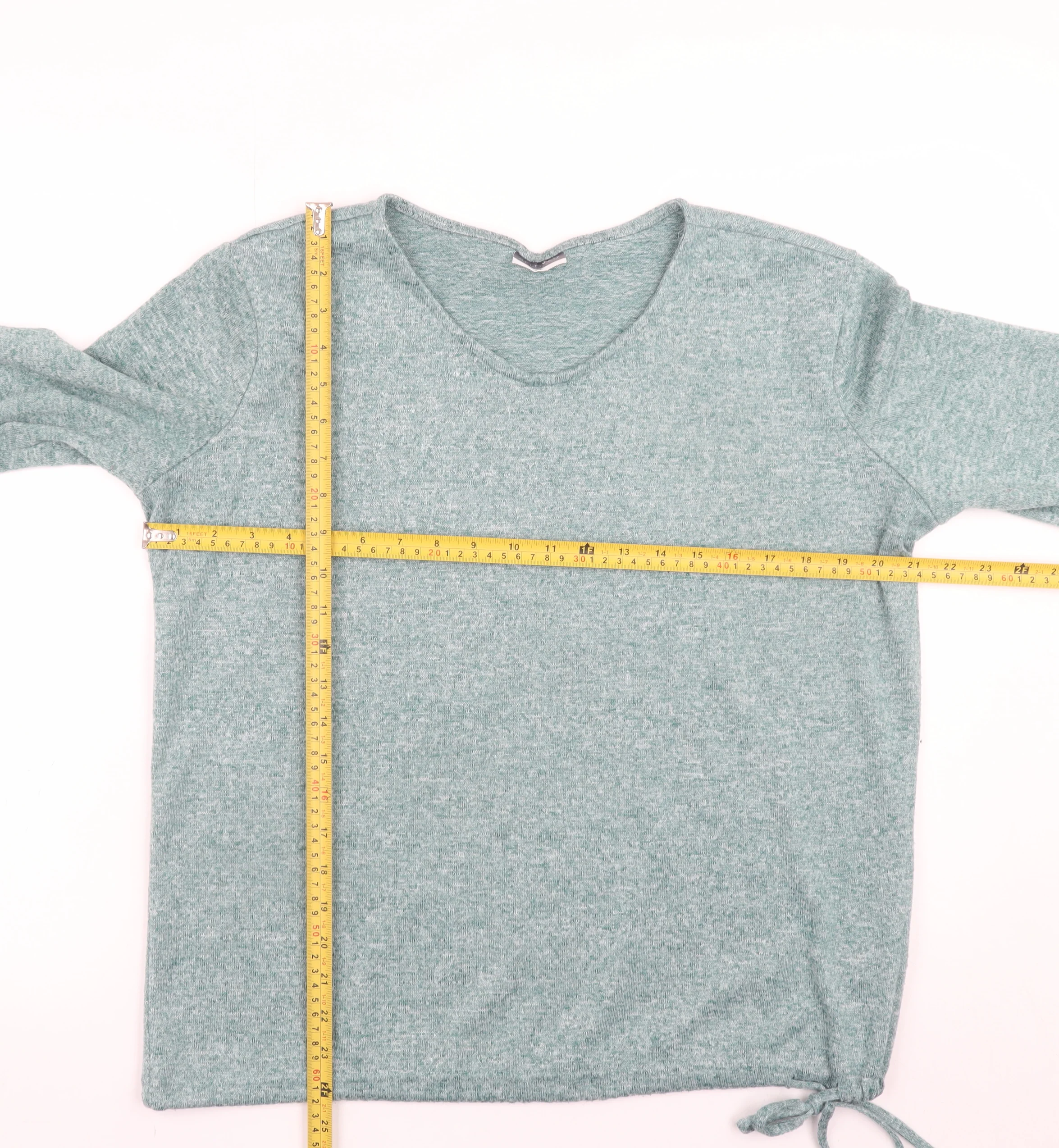 Beloved Women Green XL V-Neck Long Sleeve Stretch Jersey Top - Image 2