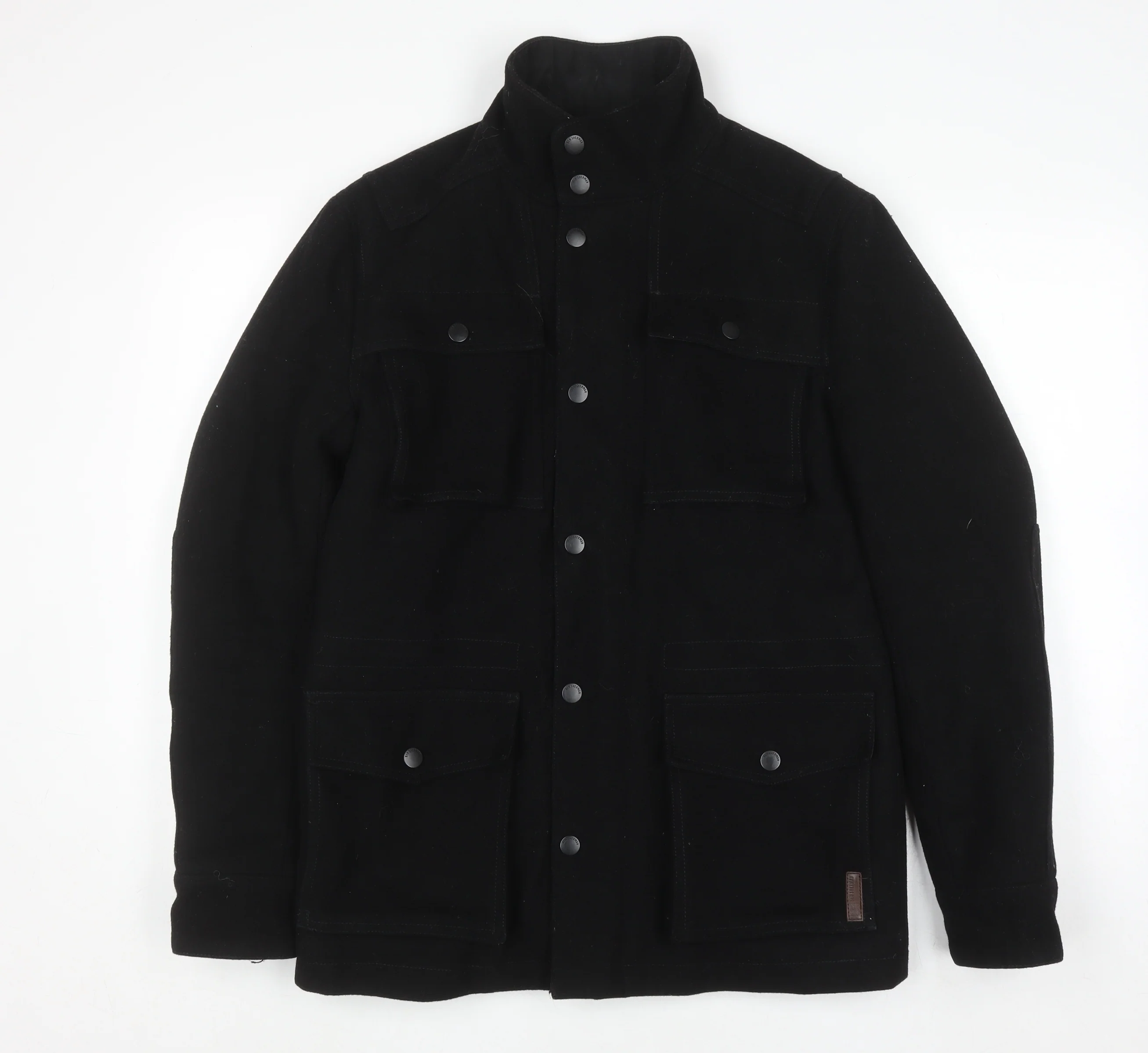 Ben Sherman Men's Black Wool Military Jacket Size S