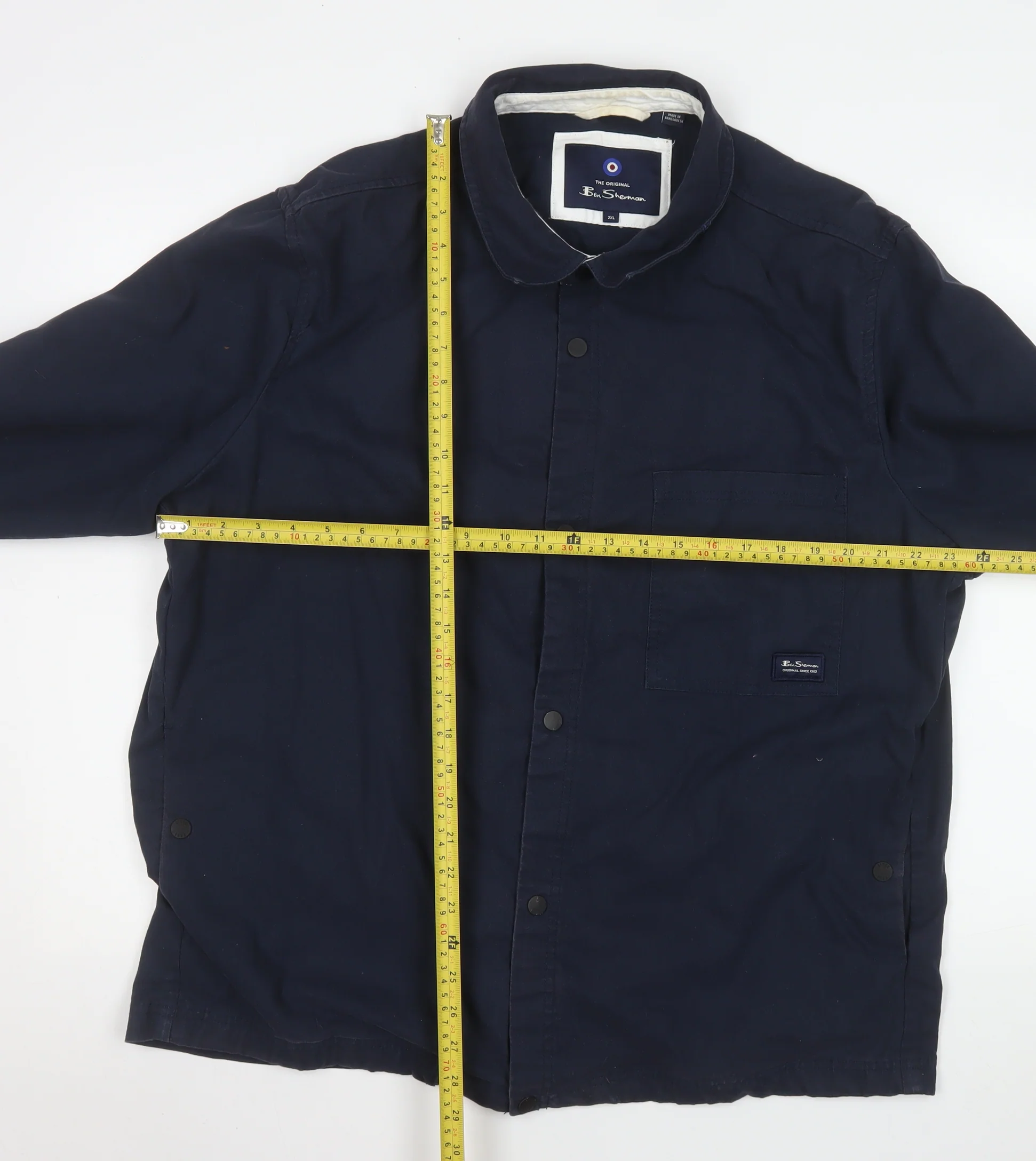 Ben Sherman Men's Blue 2XL Cotton Basic Jacket Casual Style - Image 2