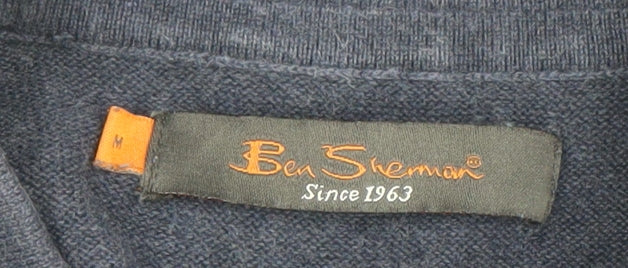 Ben Sherman Men's Blue Cotton Knit Polo Shirt Size M Short Sleeve - Image 4