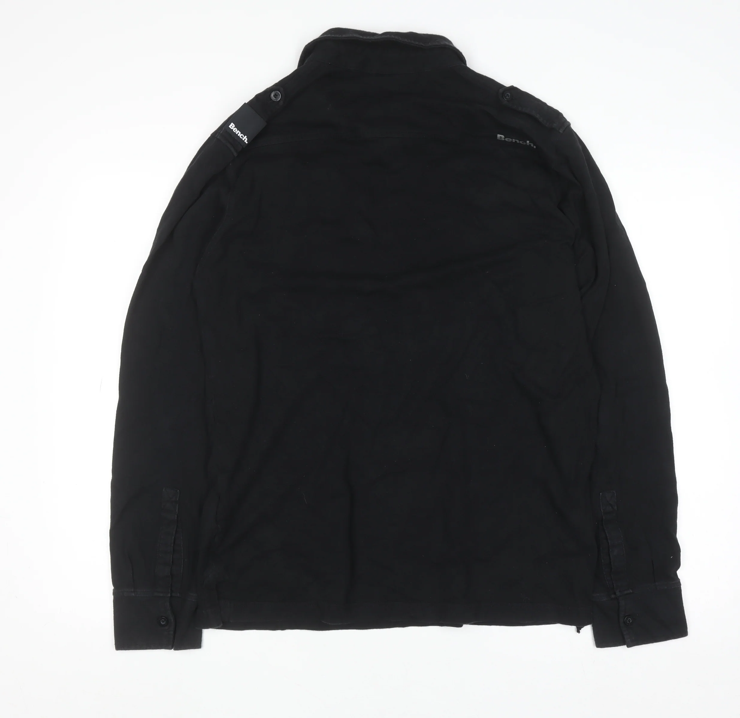 Bench Men's Black Cotton Long Sleeve Button-Up Shirt Size L - Image 3